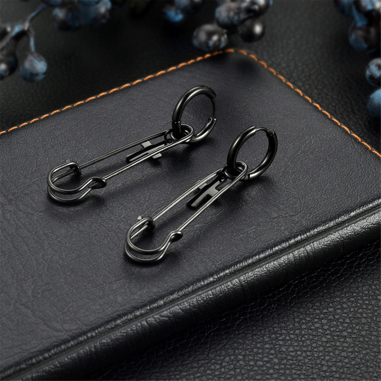 No Fade Stainless Steel Cross Pin Hip Hop Punk 14k 925 Black Earrings