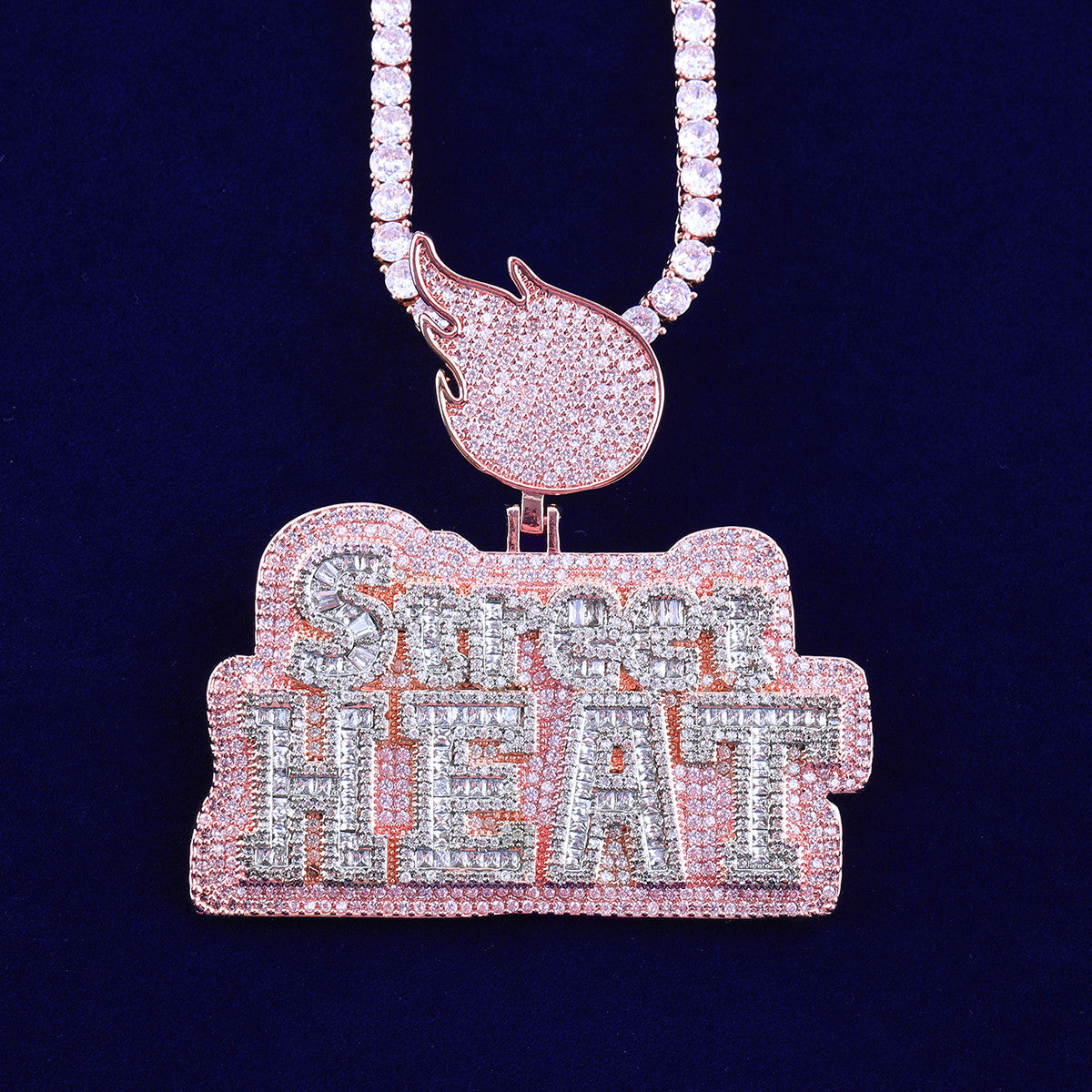 Street Heat | Name Plate VVS Diamond CZ Iced Blinged Out Pendant Chain Necklace
