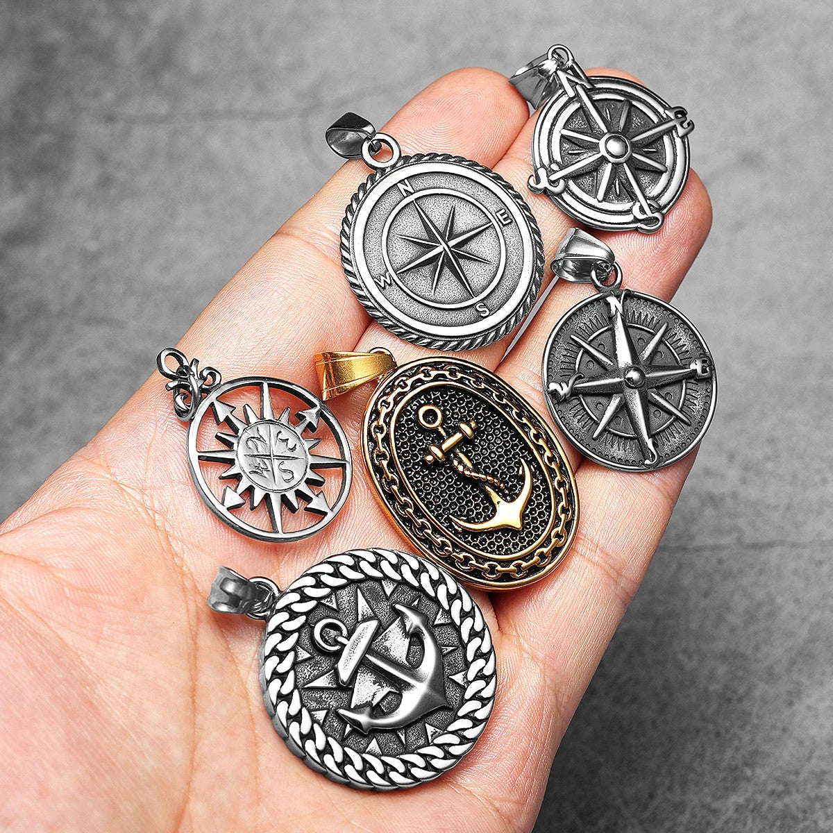 Compass | 316L Solid Stainless Steel Nautical Sailor Compass Street Stylish Pendant