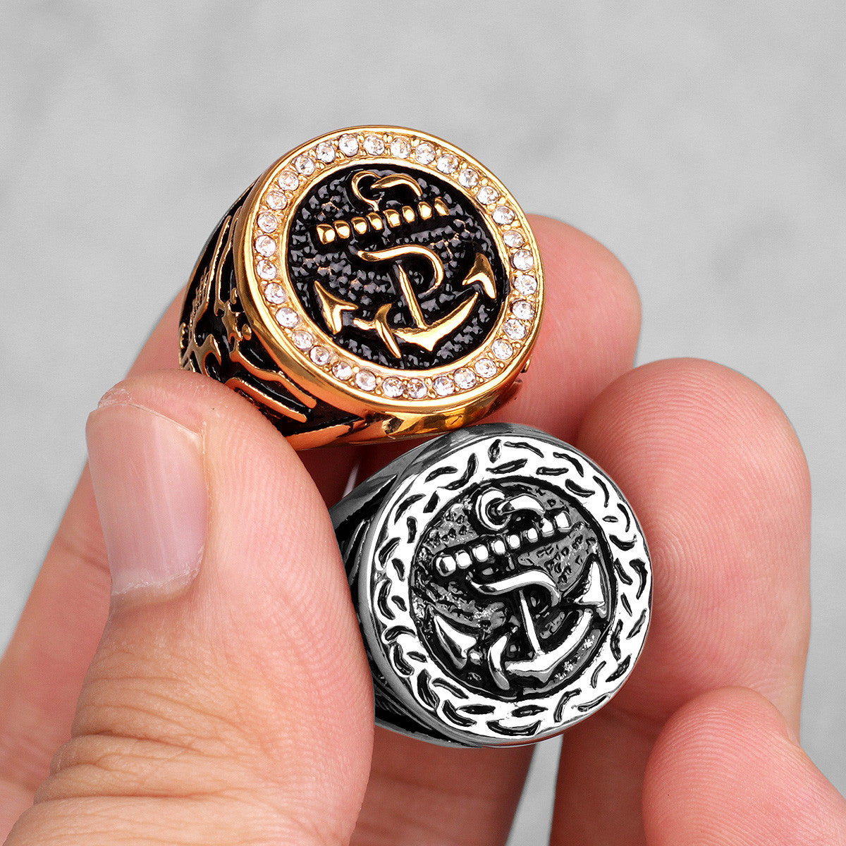 The Anchor | 14k Gold Over Stainless Steel Ocean Nautical Men Ring