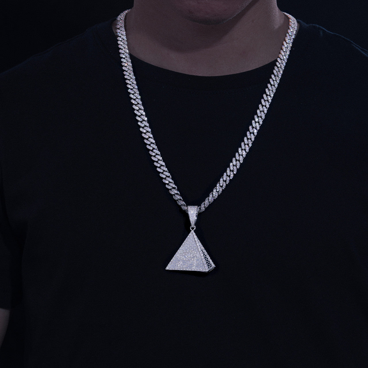 The Pyramid | Eye Of Horus Moissanite Diamond Solid 925 Hip Hop Pendant