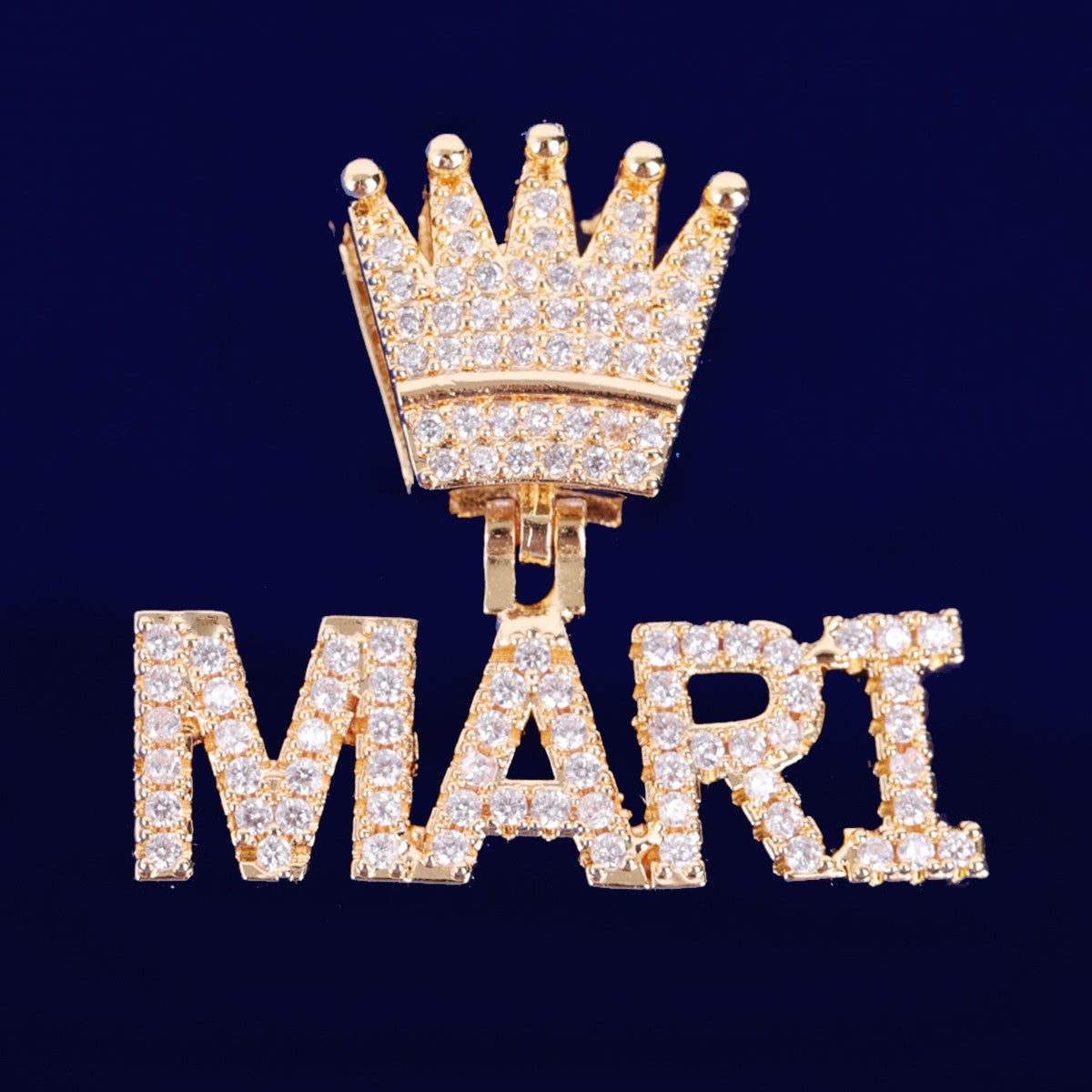 The Queen | Classic Queen's Crown Custom 4 Prong Set VVS Diamond CZ Necklace