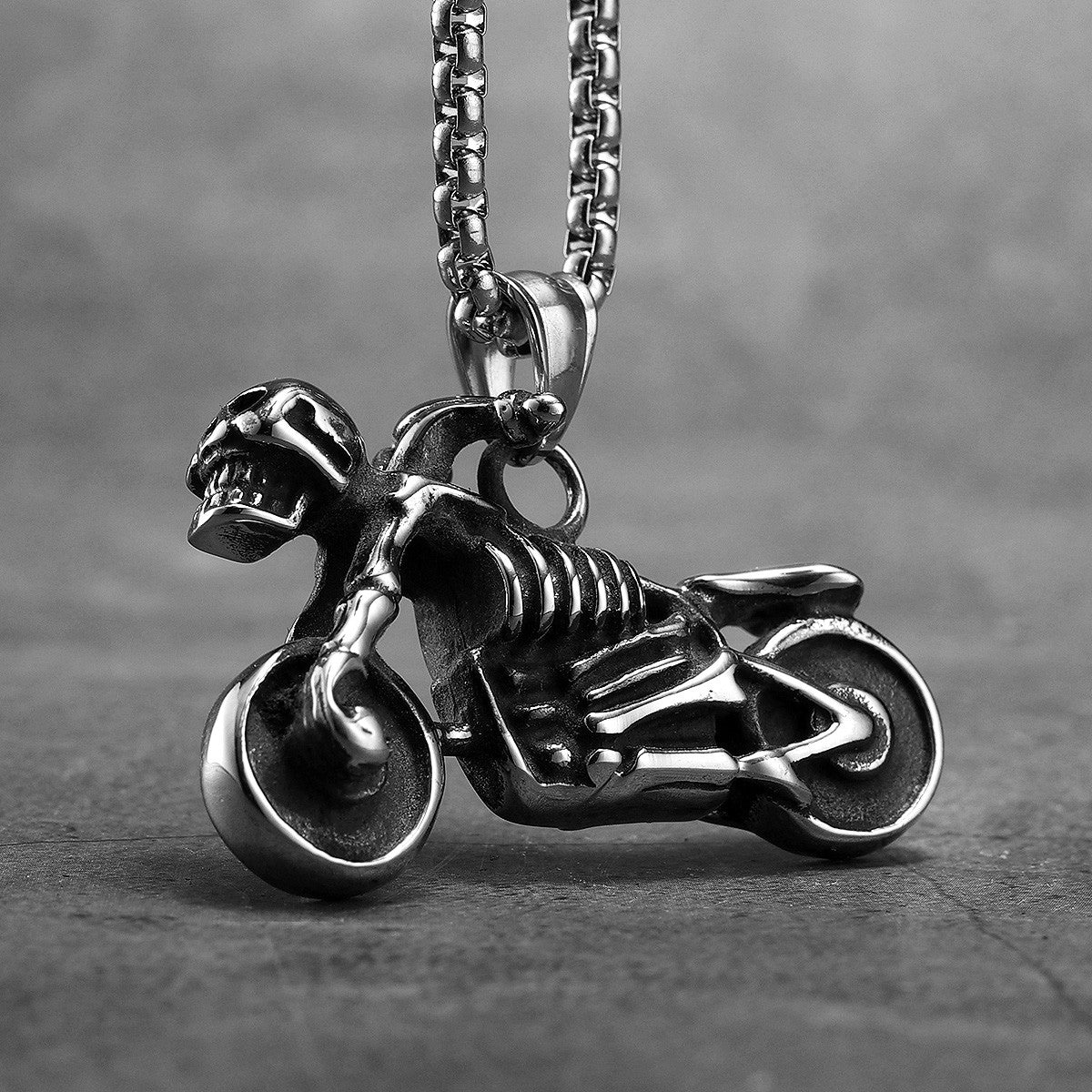 Ghost Rider | 316L No Fade Stainless Steel Skull Motorcycle Biker Street Style Pendant
