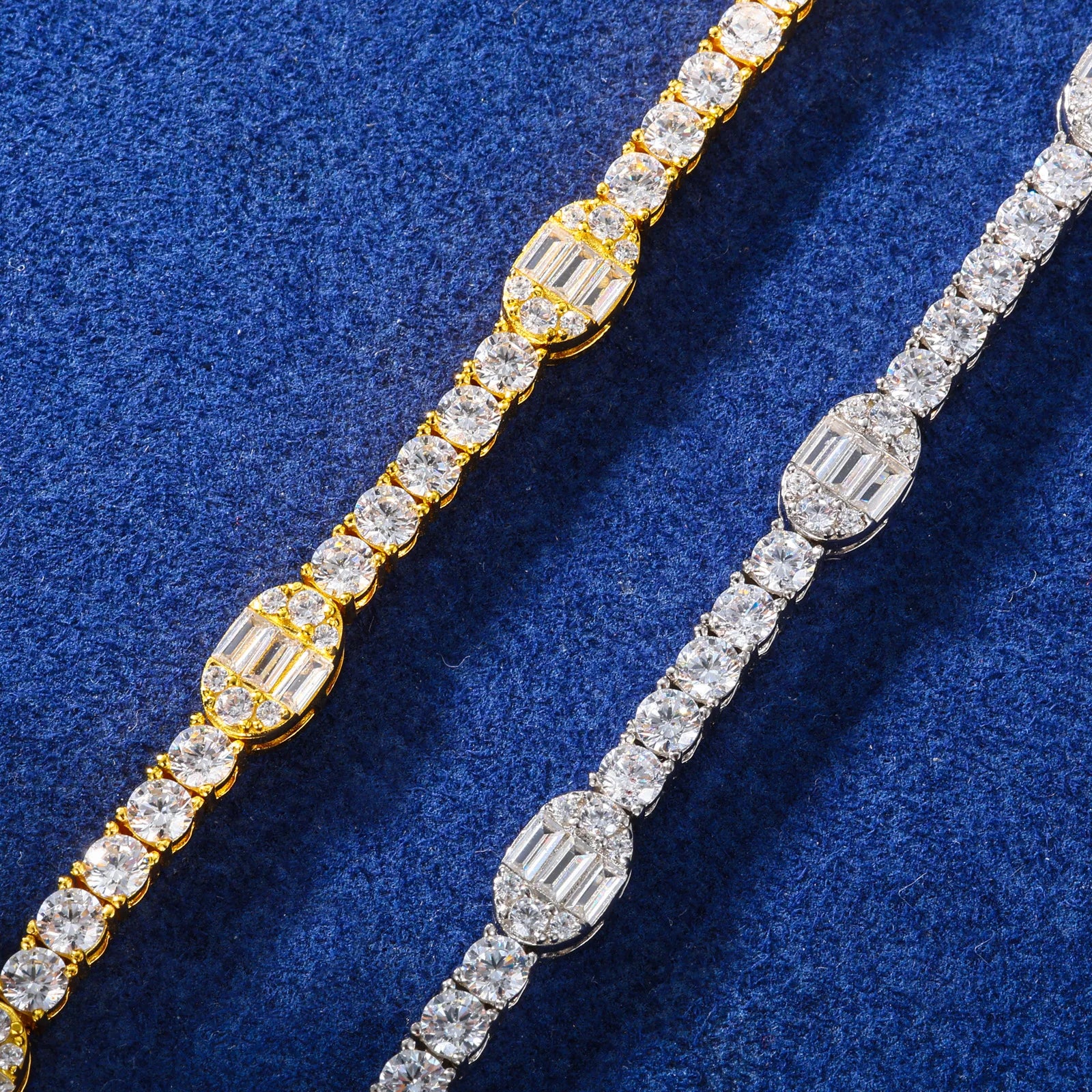 3MM Moissanite Diamond Luxury Iced Blinged Out 925 Sterling Silver Tennis Bracelet