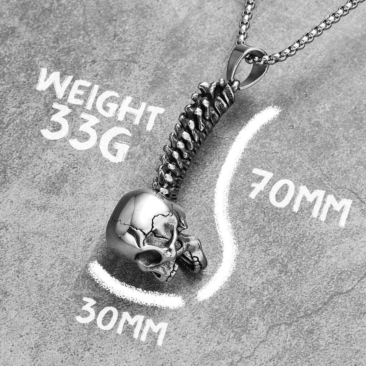 Skull Spine | No Fade 316L Stainless Steel Street Style Hip Hop Pendant Chain Necklace