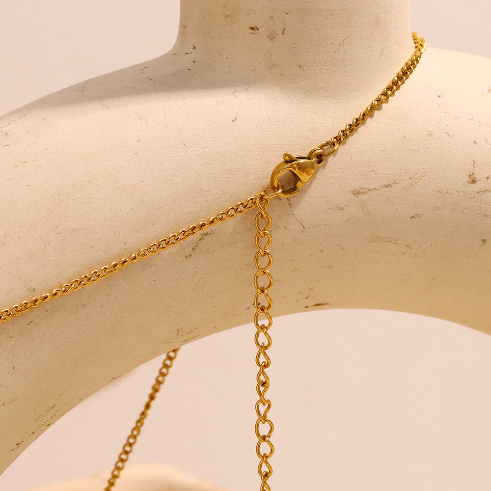 18k Gold over Waterproof Stainless Steel Designer Heart Pendant Necklace