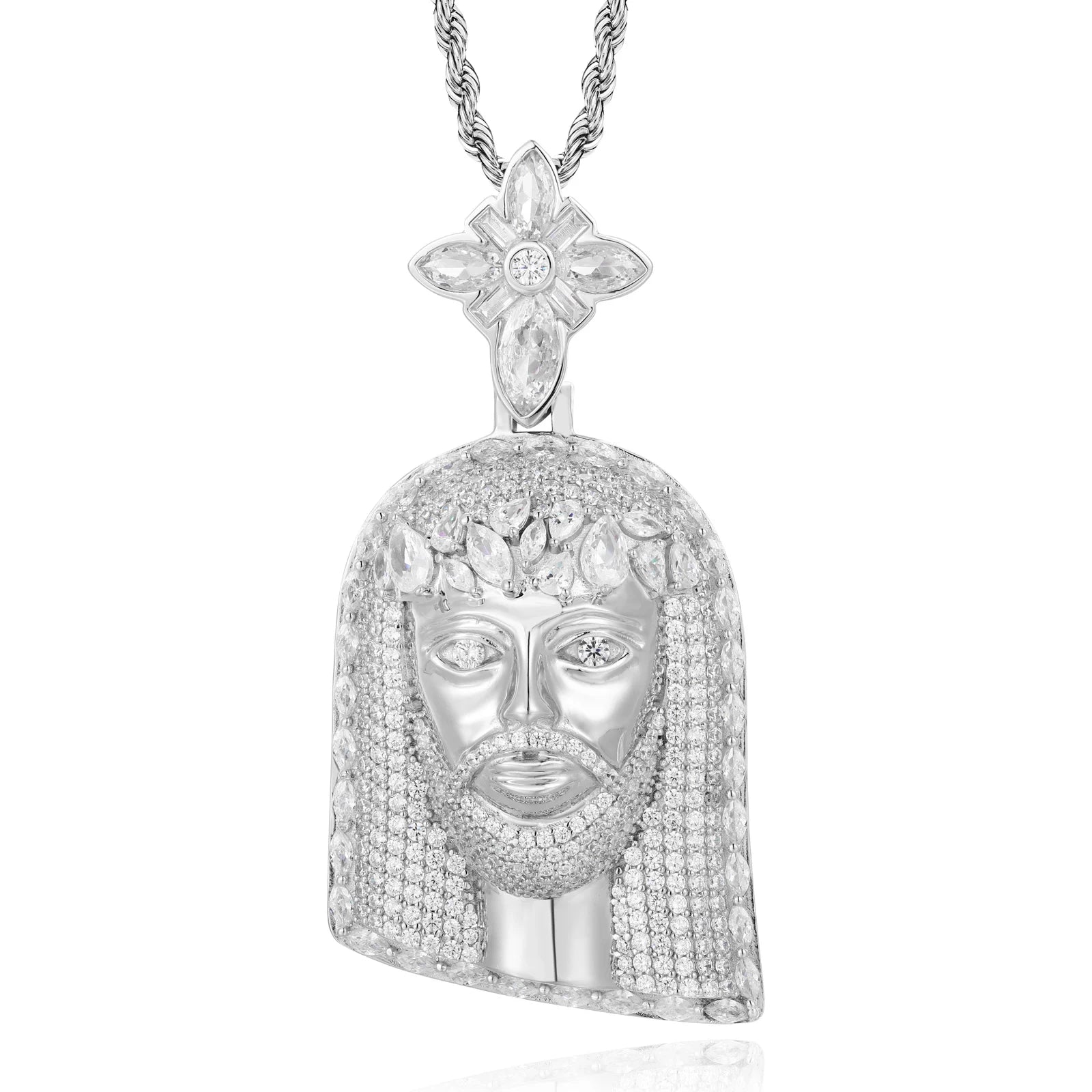 Stand On Faith | Moissanite Diamond 925 Sterling Silver Jesus Piece Hip Hop Pendant