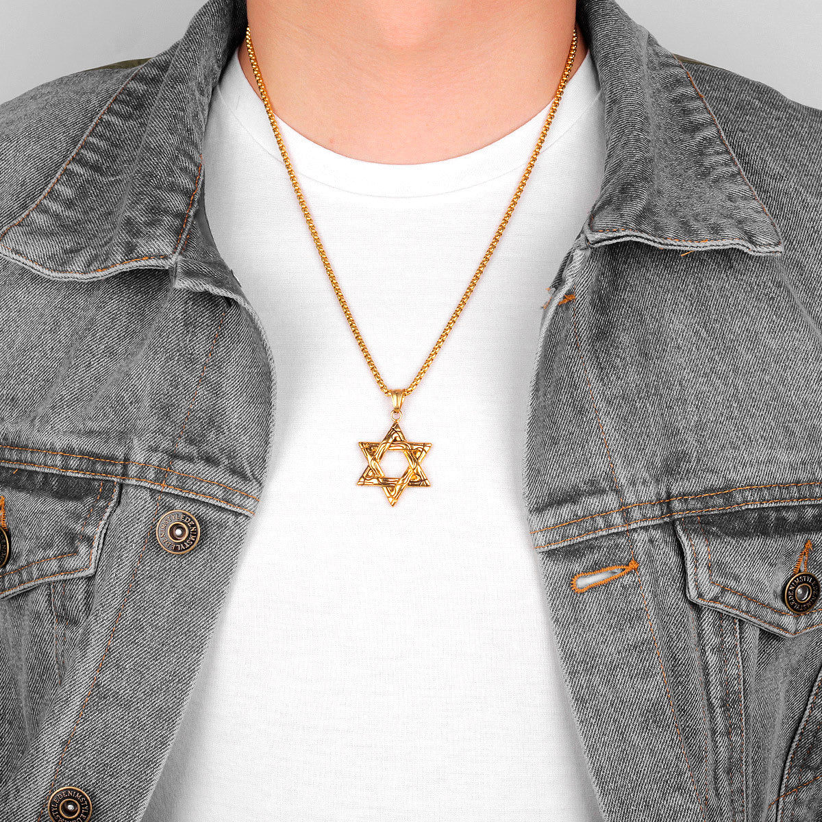 Judaism Hexagram | 14k Gold Over No Fade Stainless Steel Star Of David Spiritual Pendant