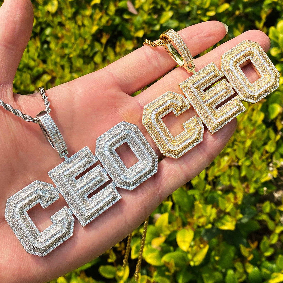 Top Floor | Iced Blinged Out VVS Diamond CZ Baguette Stone CEO Hip Hop Pendant