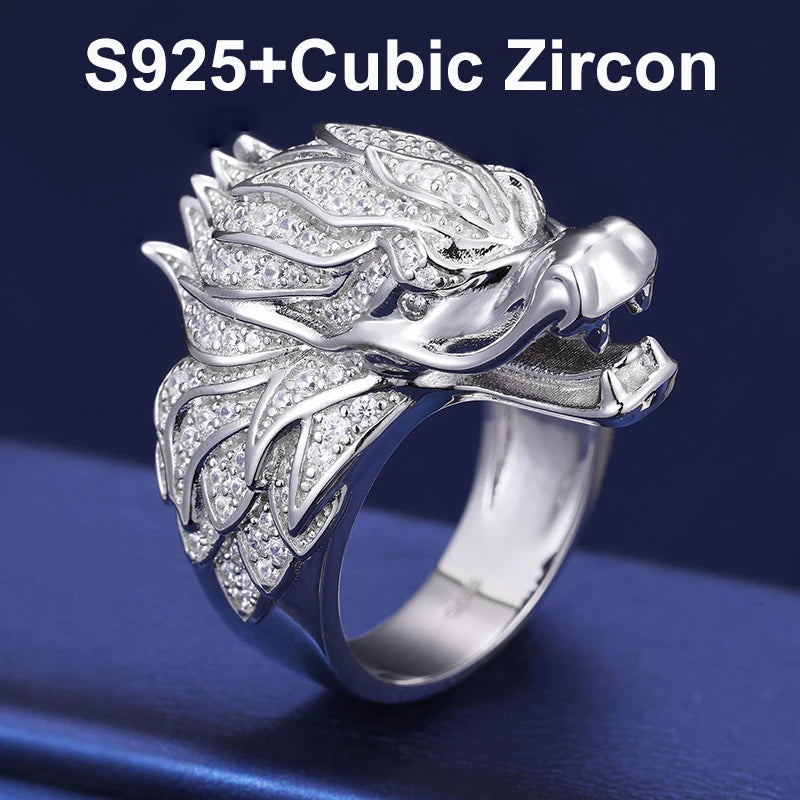 Dragon Heart | Moissanite Diamond 925 Sterling Silver Iced Blinged Out Dragon Ring