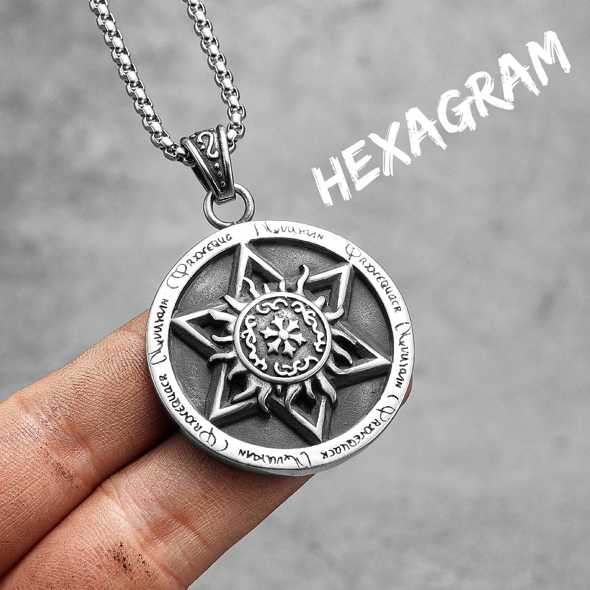 Mens Star Of David Spiritual Medallion No Fade Stainless Steel Pendant Chain
