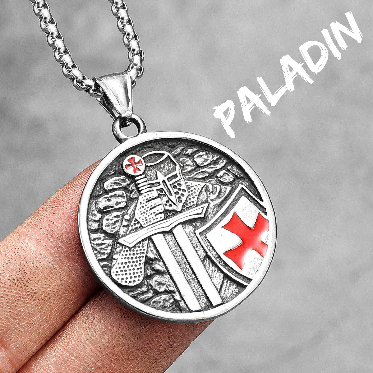 Red Crusade | 316L No Fade Solid Stainless Steel Paladin Street Stylish Pendant