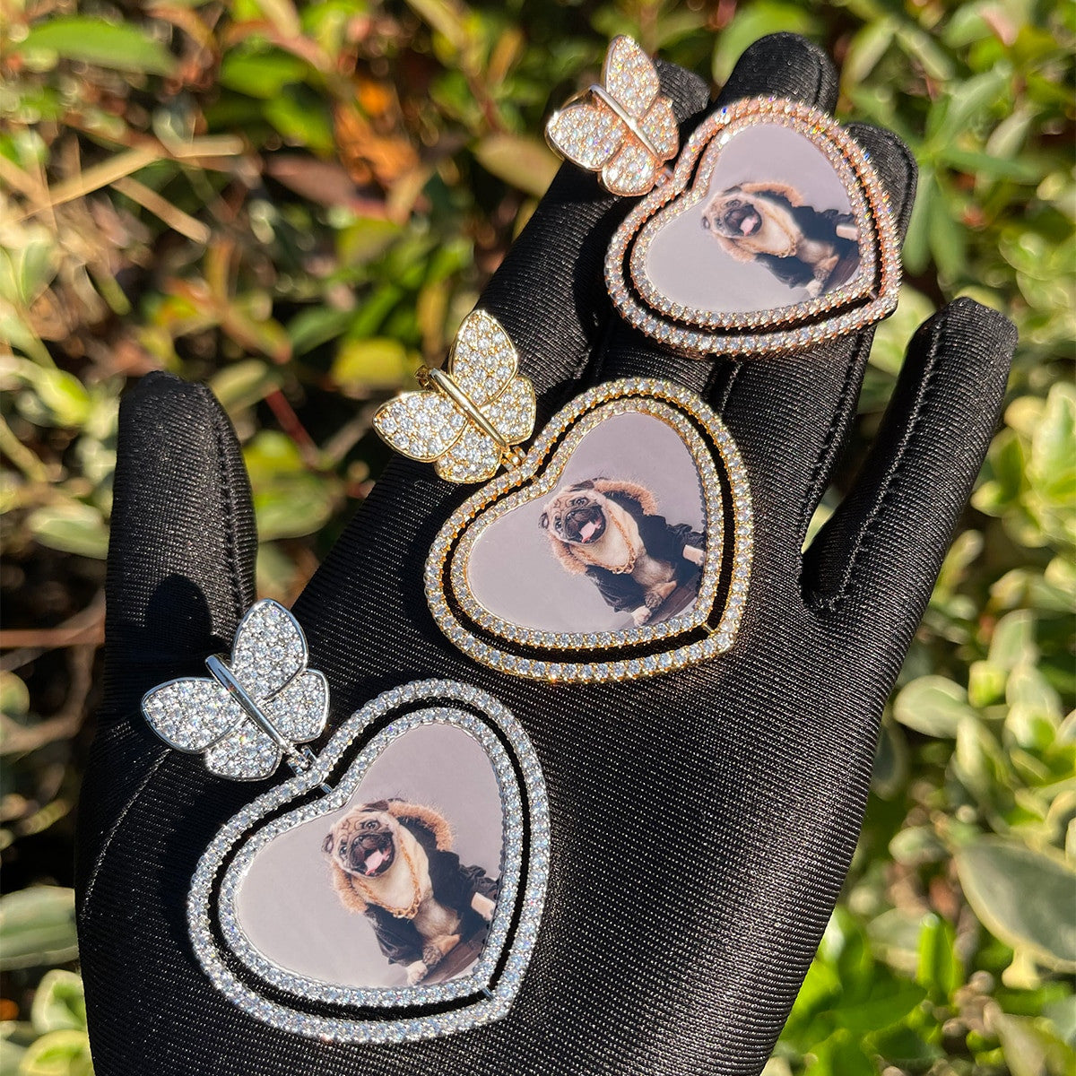 The Heart Flutter | Custom Made Butterfly Rotating Photo Picture Pendant Chain Necklace