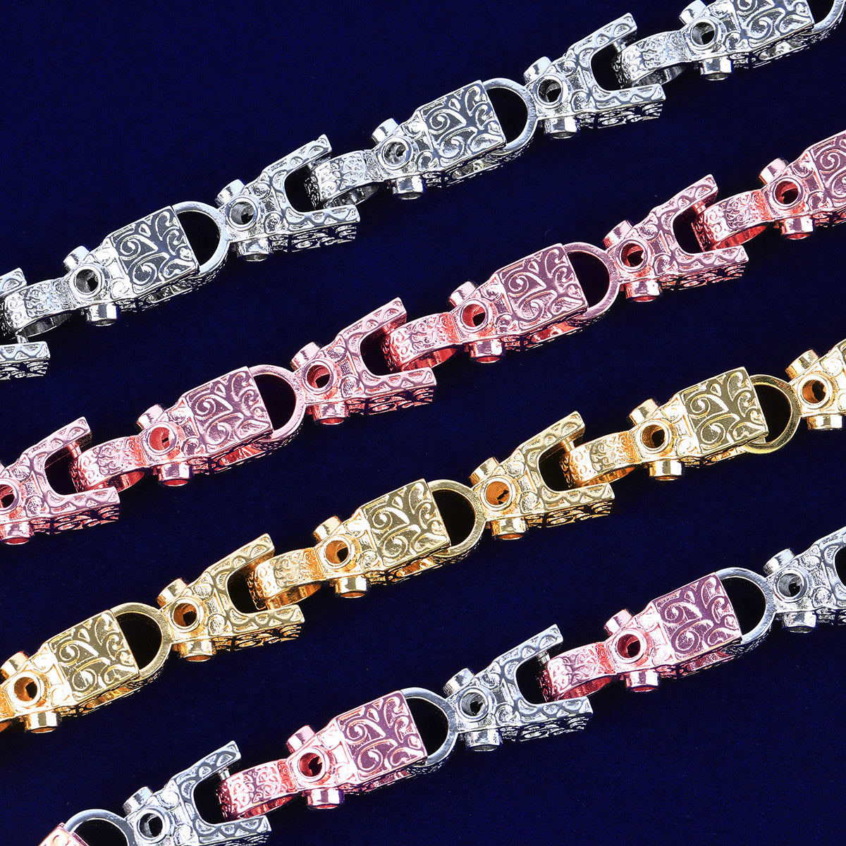 The Icon | Men's 3D Block Link Hip Hop Designer 24k 925 Silver Rose Gold Chain