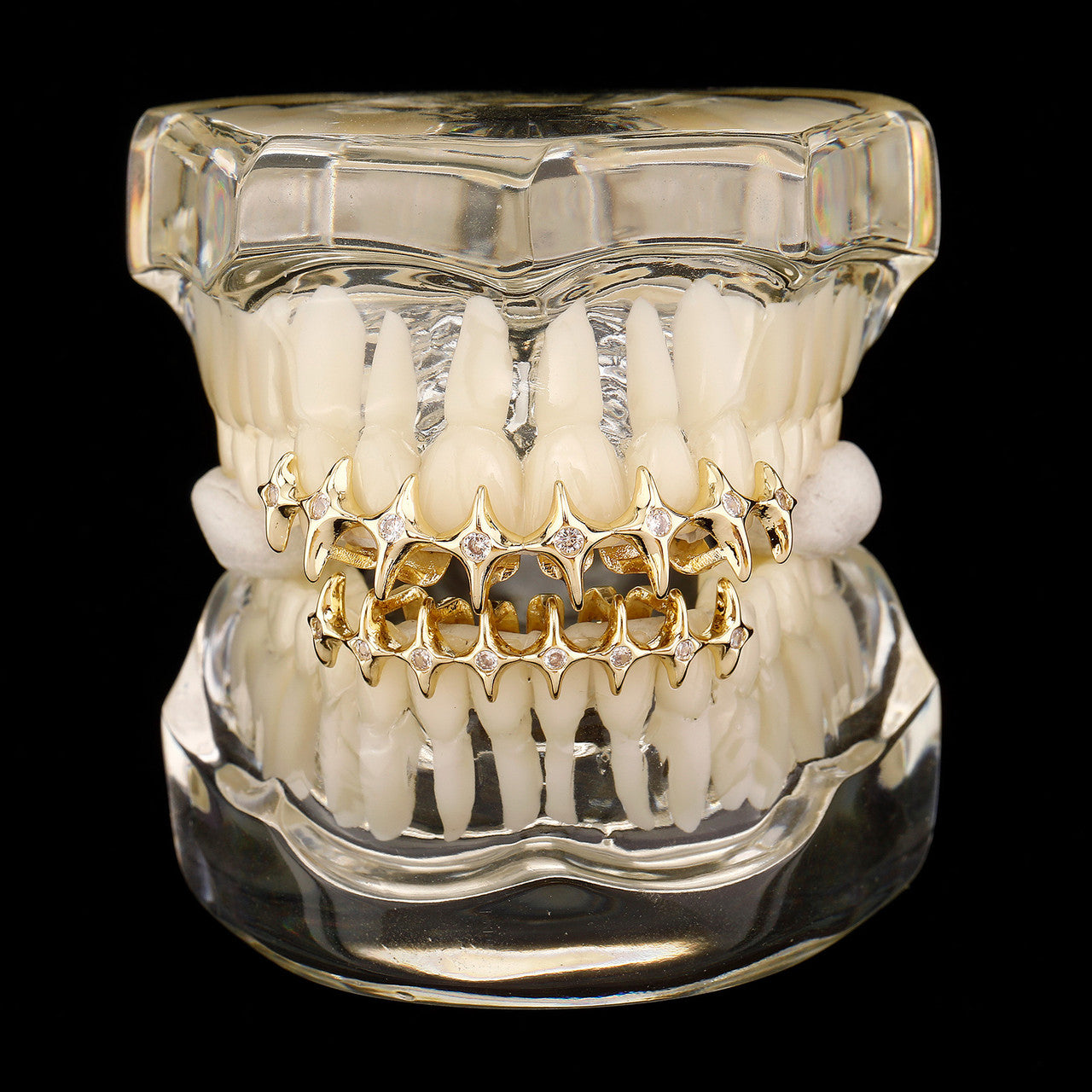 North Star | VVS Diamond CZ Slick Full Mouth Tooth Teeth Hip Hop Mouth Grillz Set