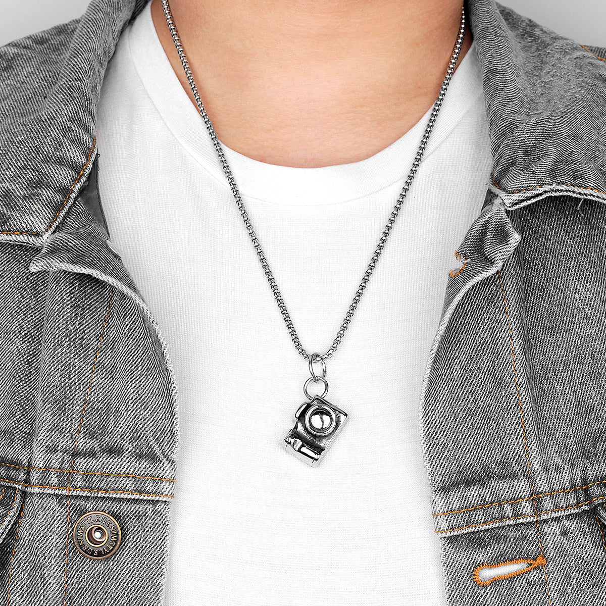 SLR Camera | 316L Stainless Steel Photographer Digital Camera Street Style Pendant