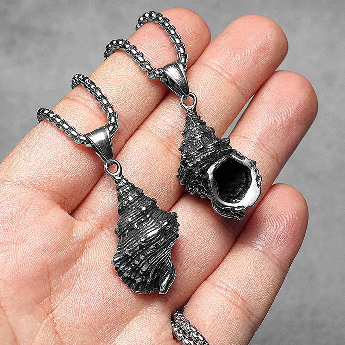 Sea Shell | Solid Stainless Steel Vintage Conch Self Expression Nature Pendant Necklace