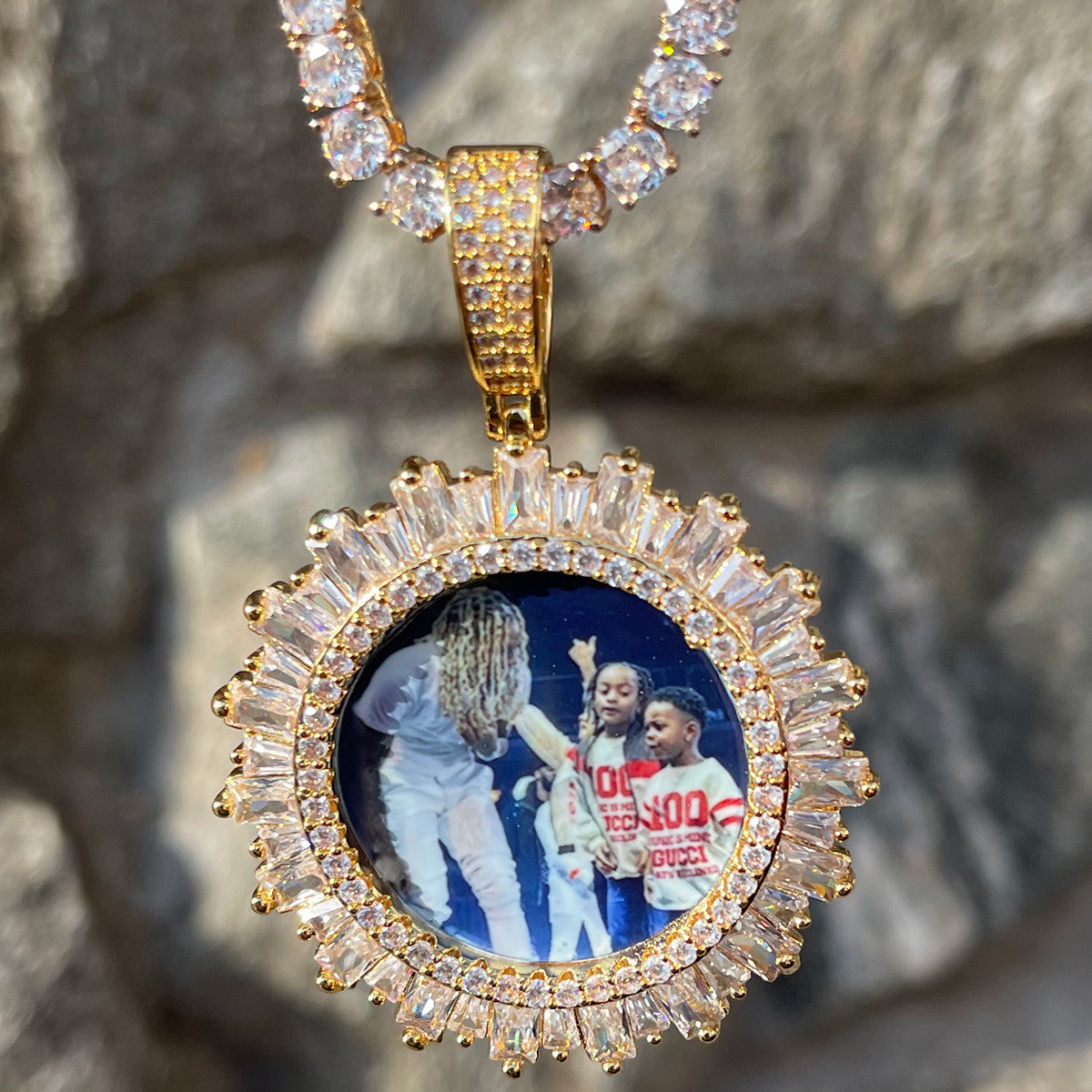 Diamond Memories | Offset Baguette Custom Photo Picture Hip Hop Pendant