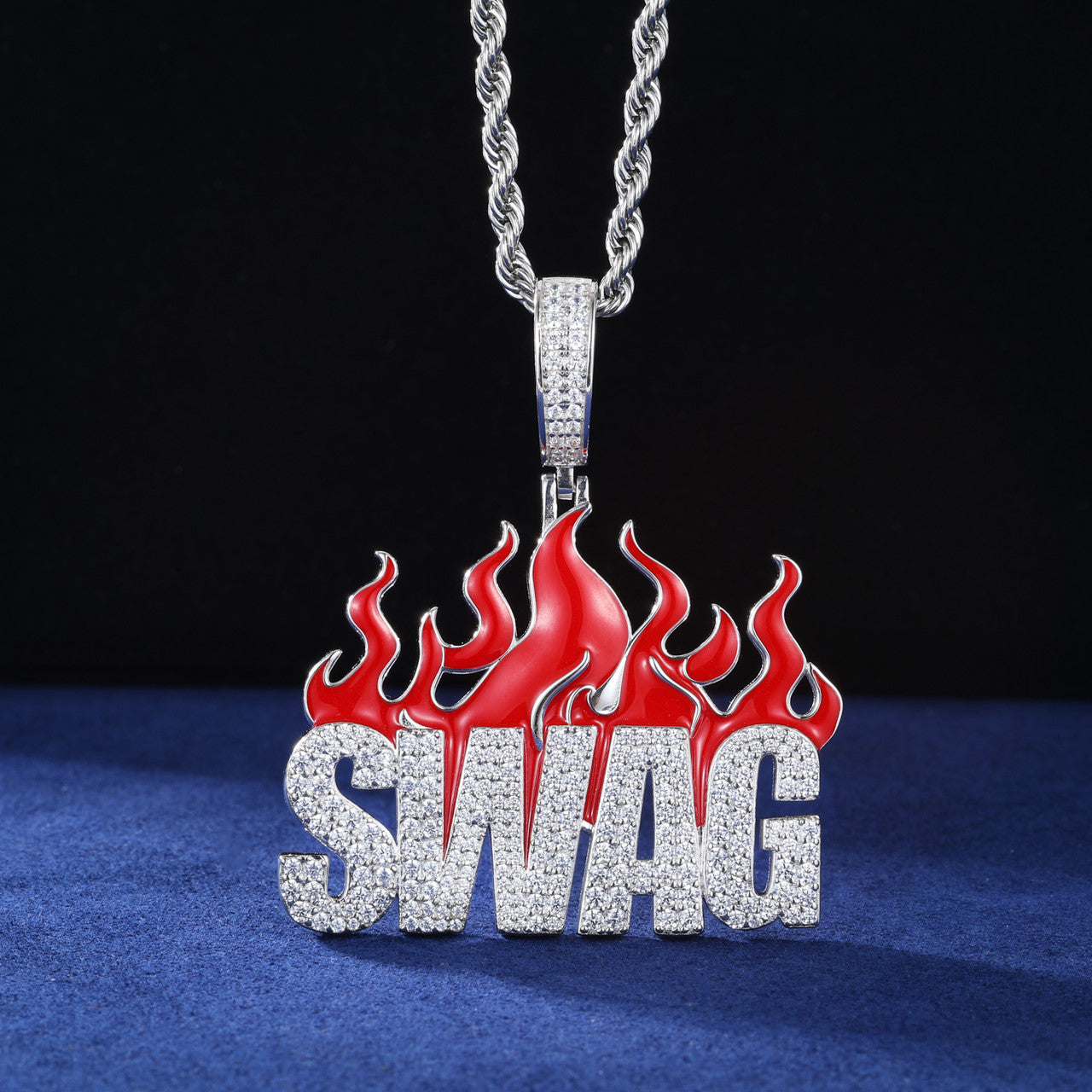 Fire Swag | 925 Solid Silver Moissanite Diamond Iced Blinged Out Hip Hop Pendant