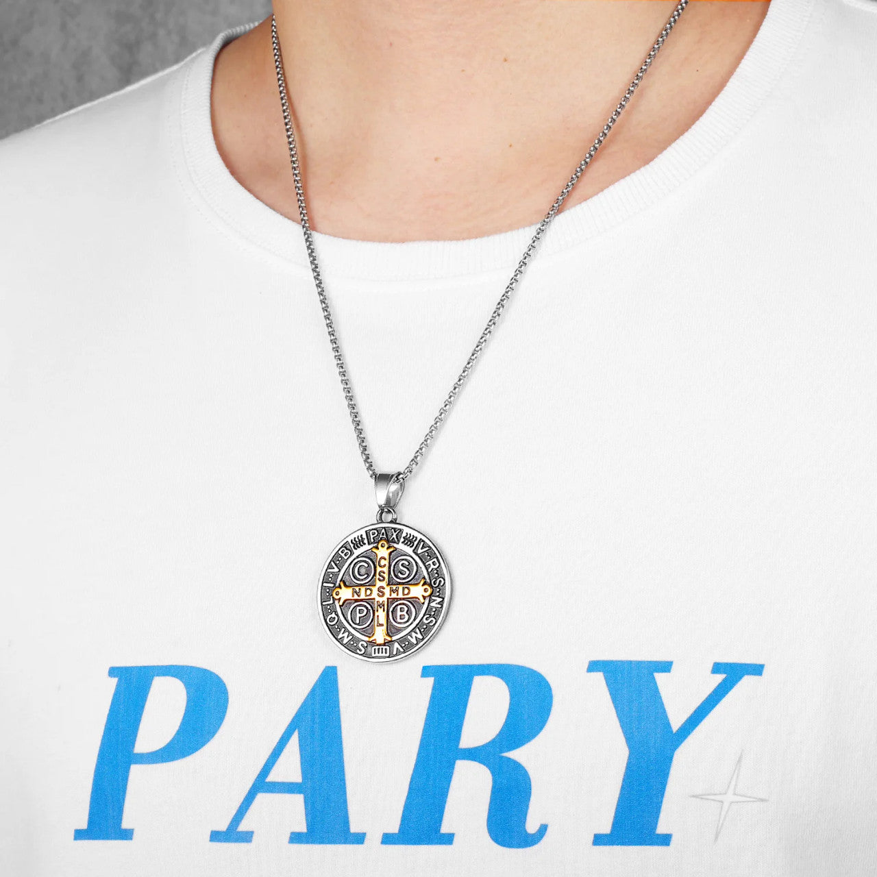 St.Benedict | 316L No Fade Stainless Steel Exorcism Powerful Spiritual Amulet Pendant