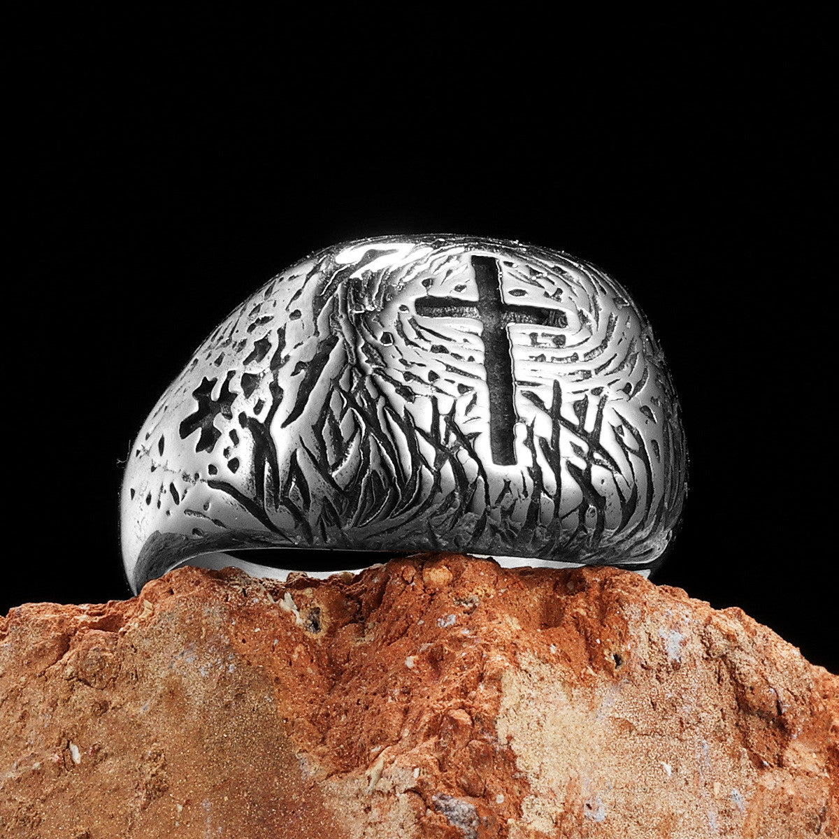 Christian Cross | 316L No Fade Stainless Steel Designer Amulet Men's Rings