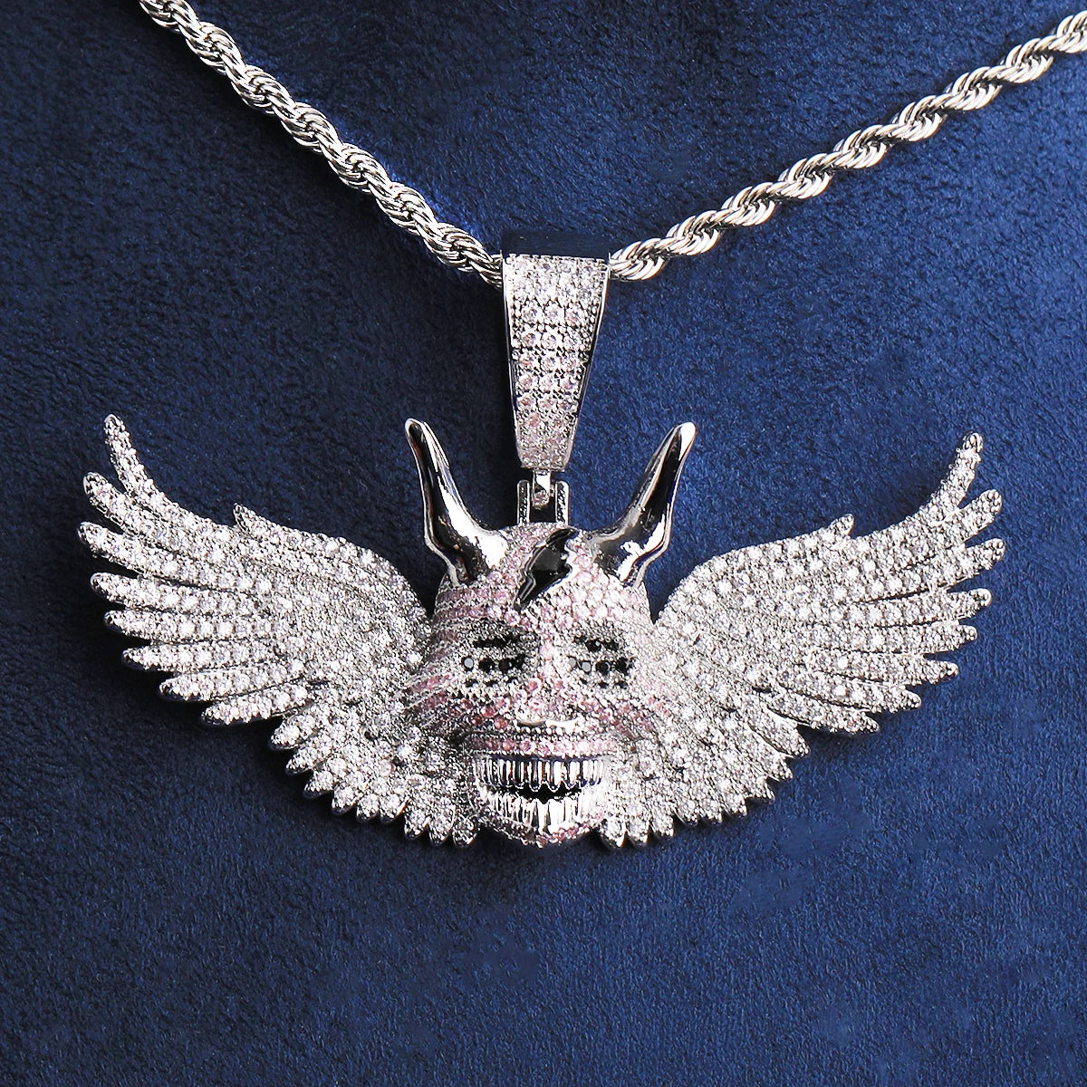 Demon Wings | VVS Diamond CZ 5AA+ Winged Demons Iced Blinged Out Pendants