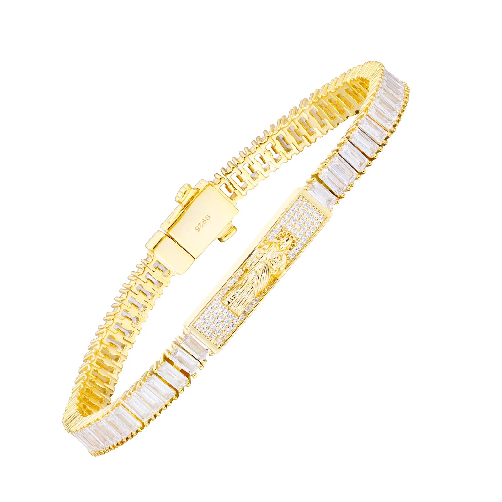 San Judas II | Luxury 925 Silver VVS Diamond Moissanite Baguette Tennis Bracelet