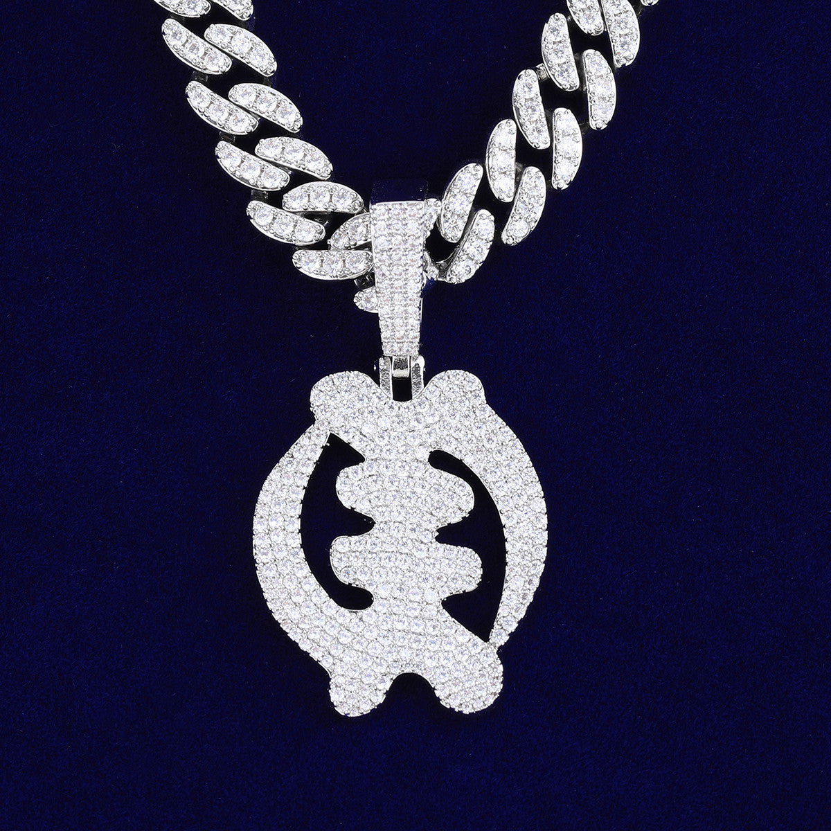 Ancient Ice | Nigerian Iced Blinged Out Fish Bone Diagram VVS Diamond CZ Hip Hop Pendant