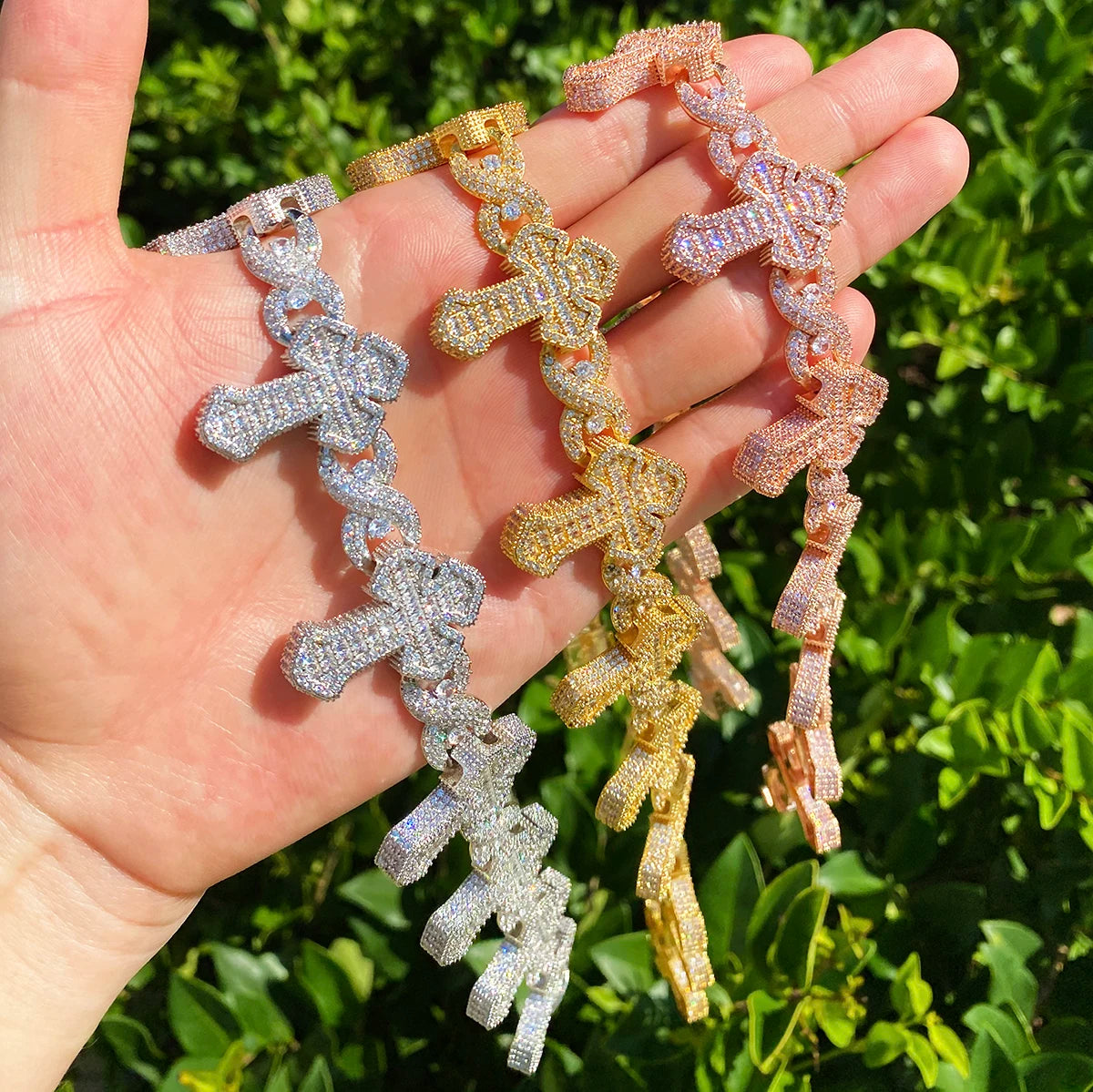 Infinity Passion Chain | VVS Diamond CZ 5AA+ Baguette Stone Cross Chain Necklace