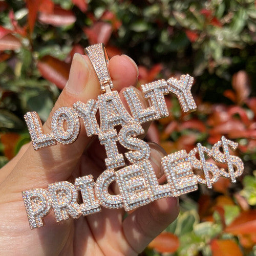Loyalty Is Priceless | Iced Blinged Out Hip Hop VVS Diamond CZ Pendant