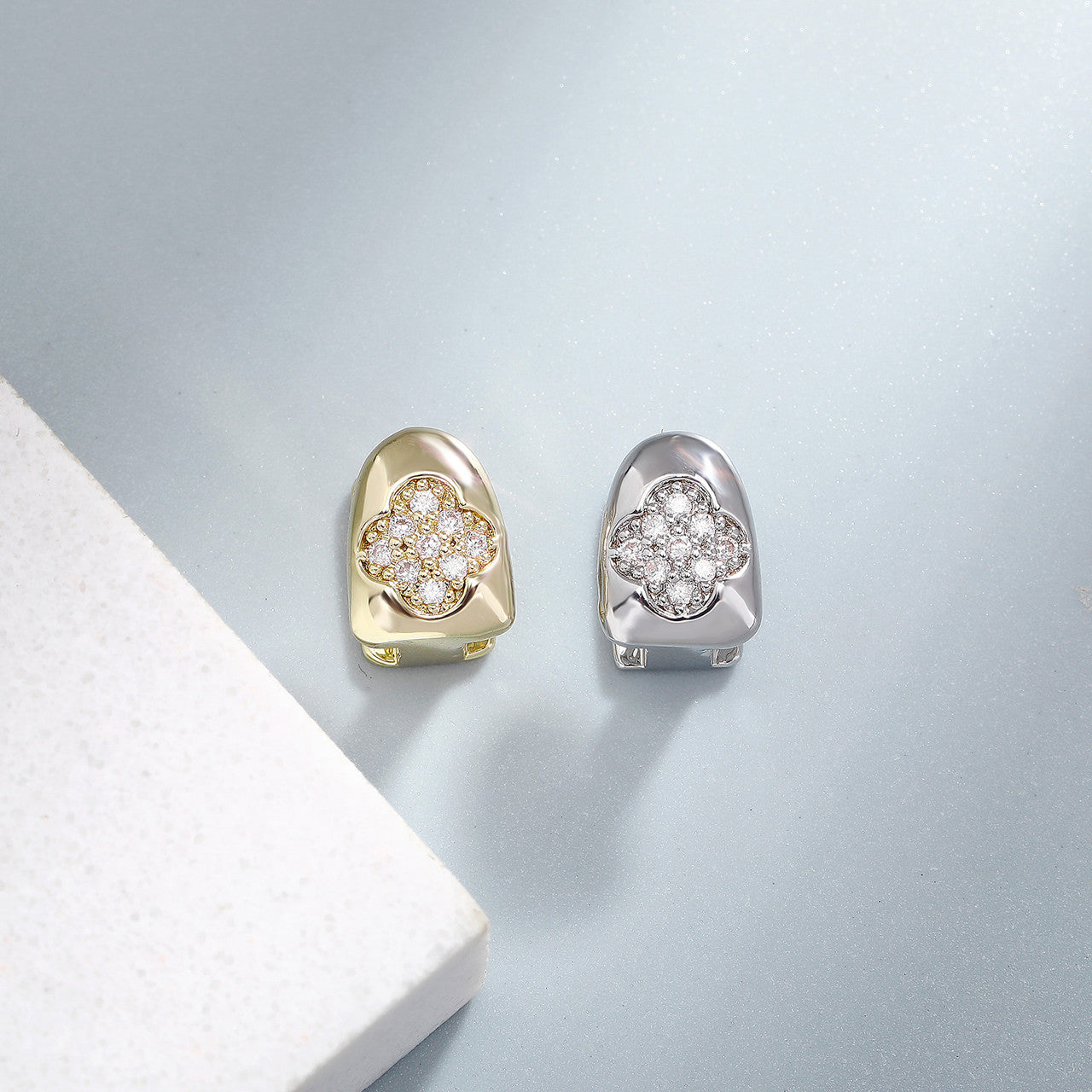 Iced HoneyComb | VVS Diamond CZ Stone 4 Prong Set Mouth Teeth Tooth Hip Hop Grillz