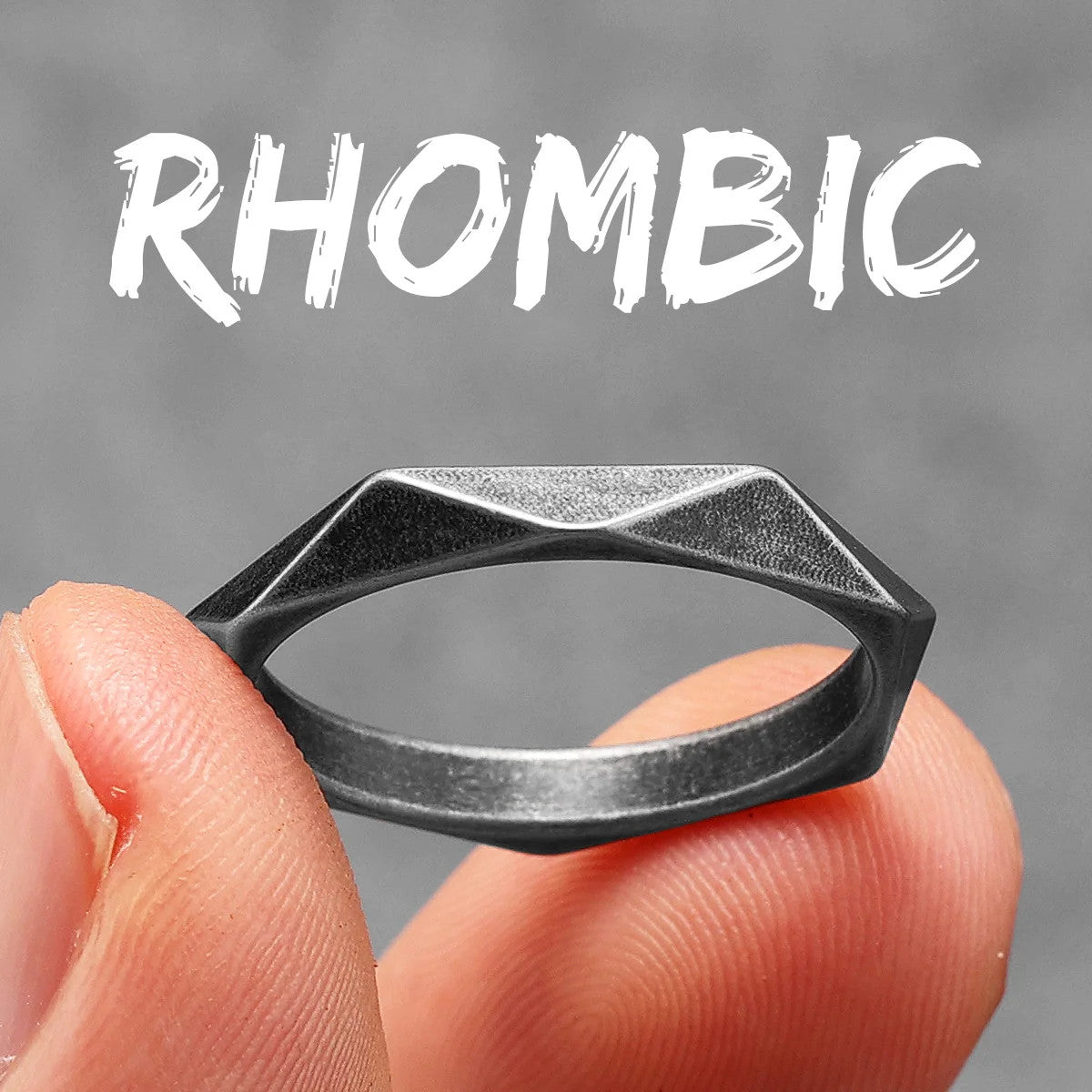 Rhombic | 316L No Fade Stainless Steel Geometric Cut Men's Designer Ring