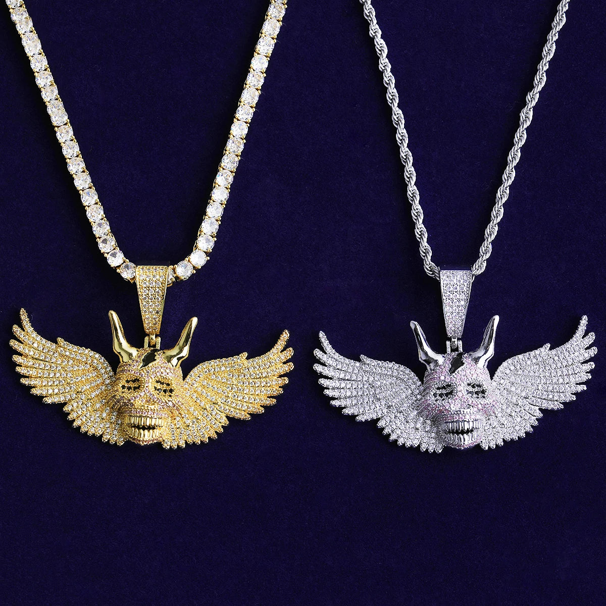 Demon Wings | VVS Diamond CZ 5AA+ Winged Demons Iced Blinged Out Pendants