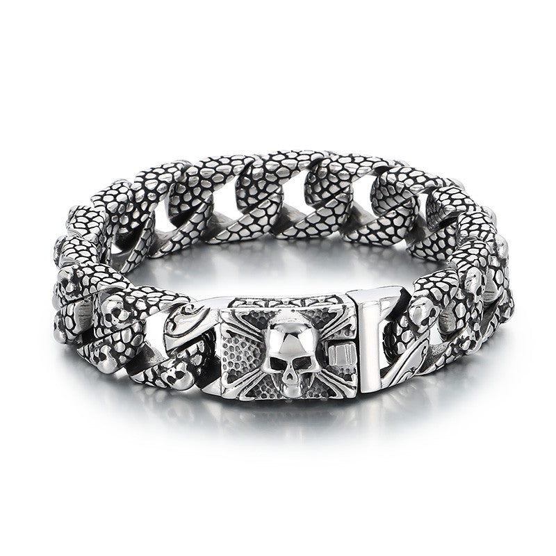 Mens Chain Bracelet Stainless Steel No Fade Shadow Reaper Street Wear Set