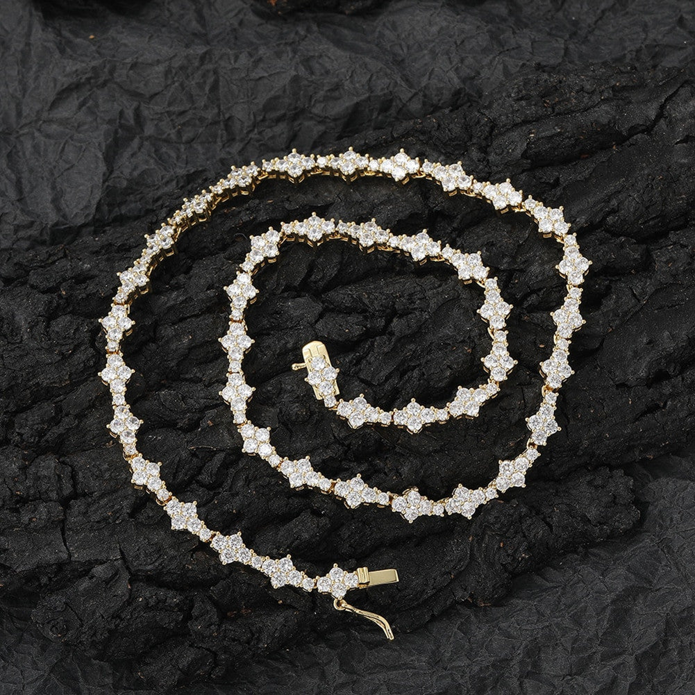 Mens Hip Hop Tight Neck Choker Style Honey Comb Bling Chain Necklaces