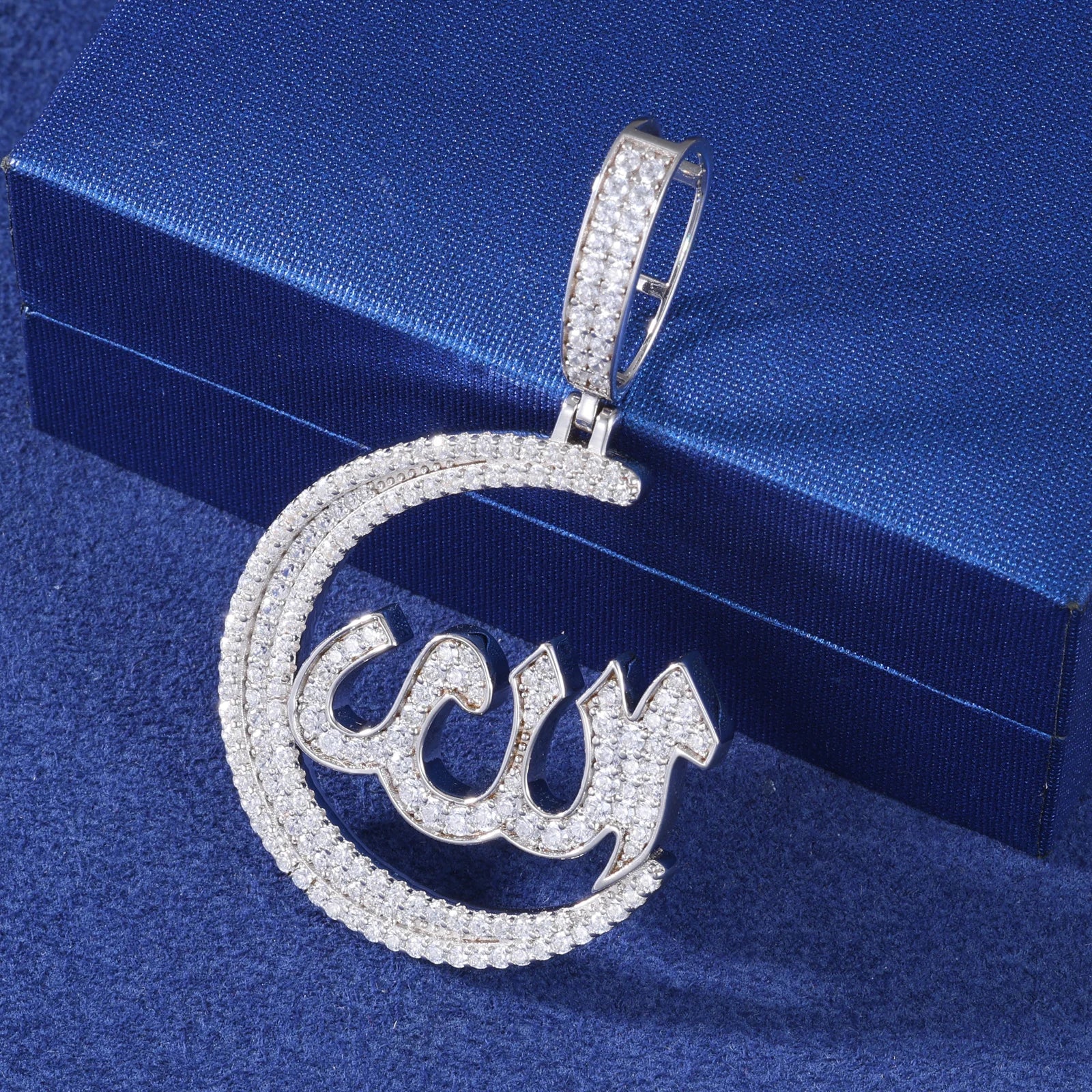 The Moon God | Moissanite Diamond 925 Sterling Silver Allah Hip Hop Pendant