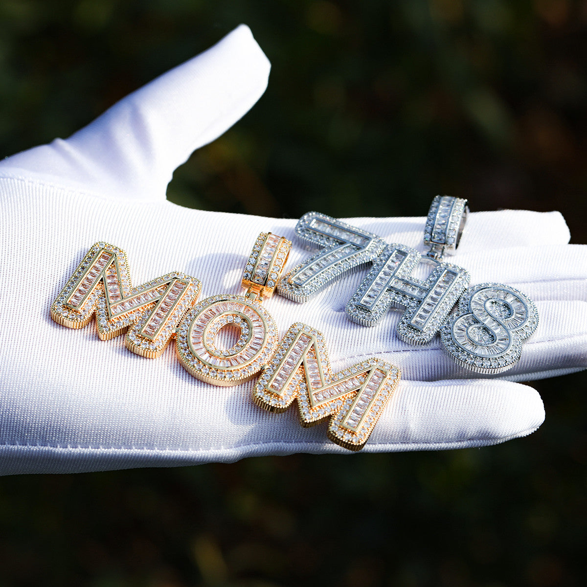 IceCoated | VVS Diamond CZ Baguette Custom Made Iced Blinged Out Pendants