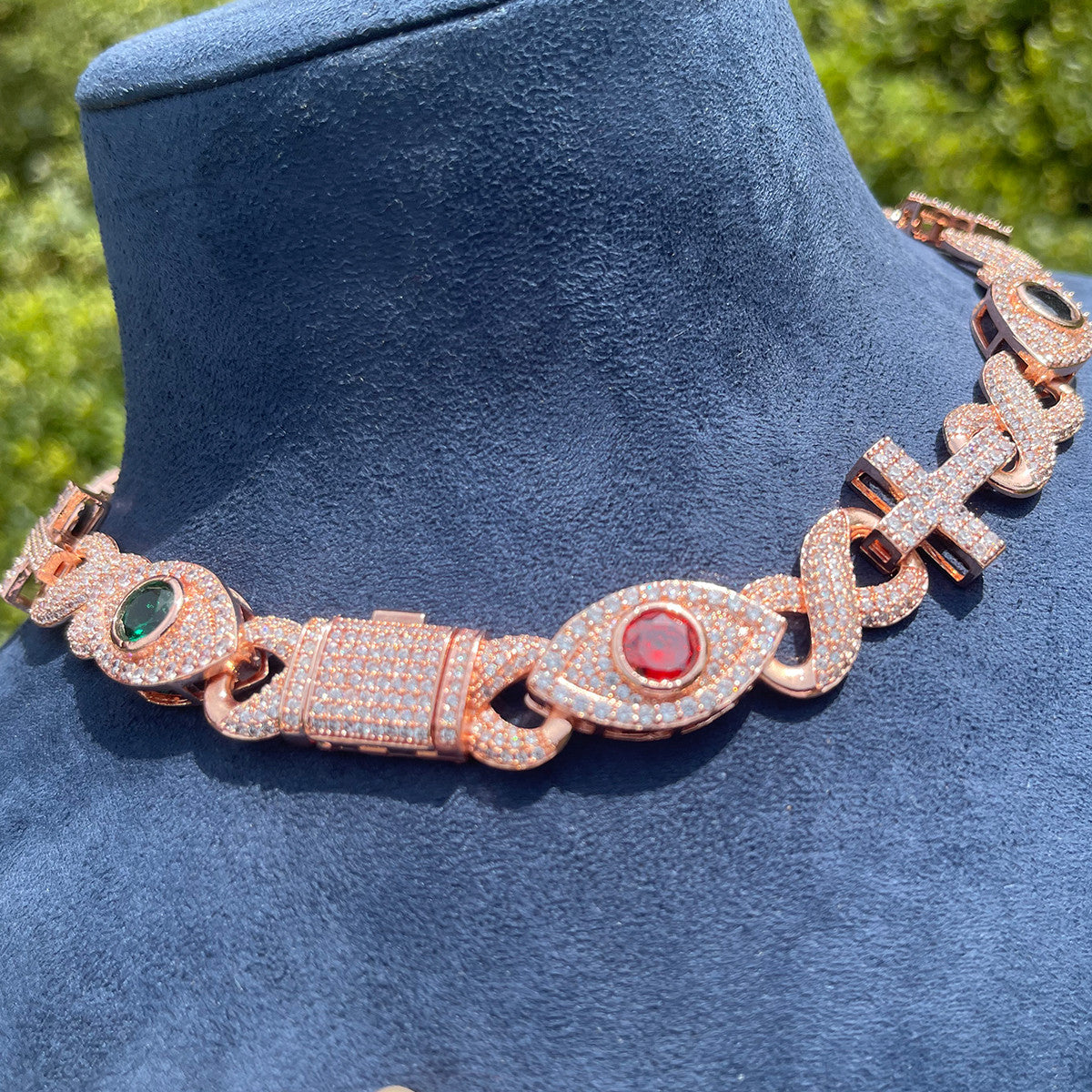 Good VS Evil | Evil Eye Infinity Cross Cuban Link Hip Hop Chain Necklace