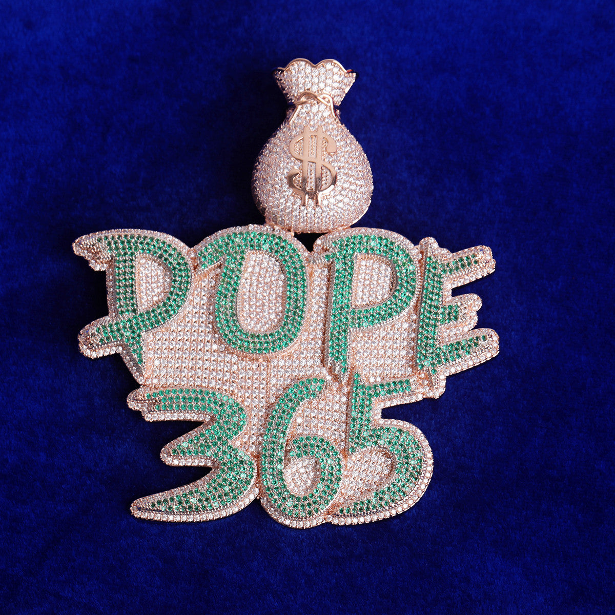 Dope Boy | Money Bag Prong Set Custom Made Nameplate Hip Hop Pendant