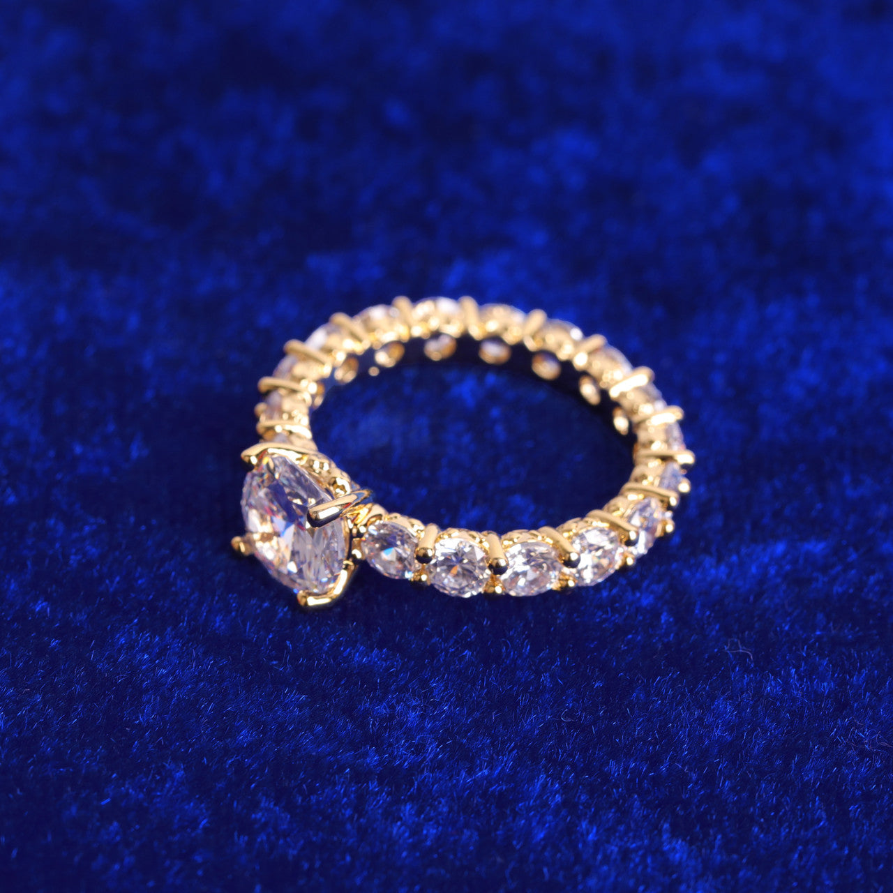 Ladies Couples High Fashion 24k Gold Silver Rose Cluster Stone Iced Rings