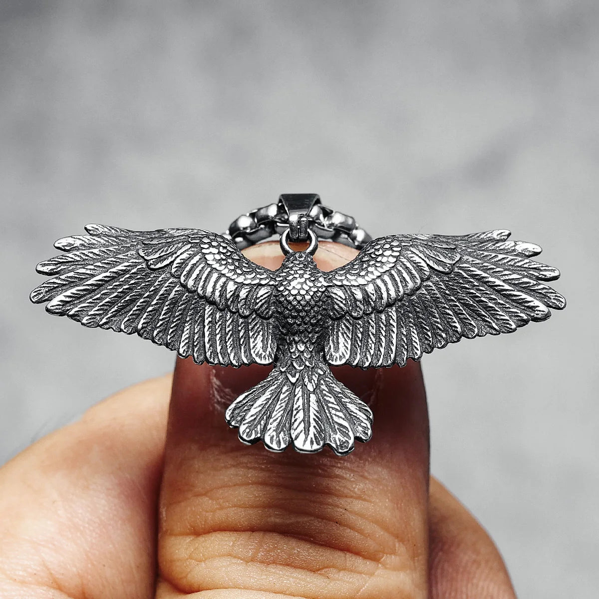 Time To Fly | Wings Spread Landing Eagle No Fade 316L Stainless Steel Street Wear Pendant