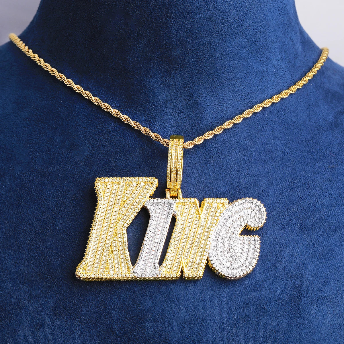 King Shyt | VVS Diamond CZ Two Tone Prong Set King 5AA+ Hip Hop Pendant