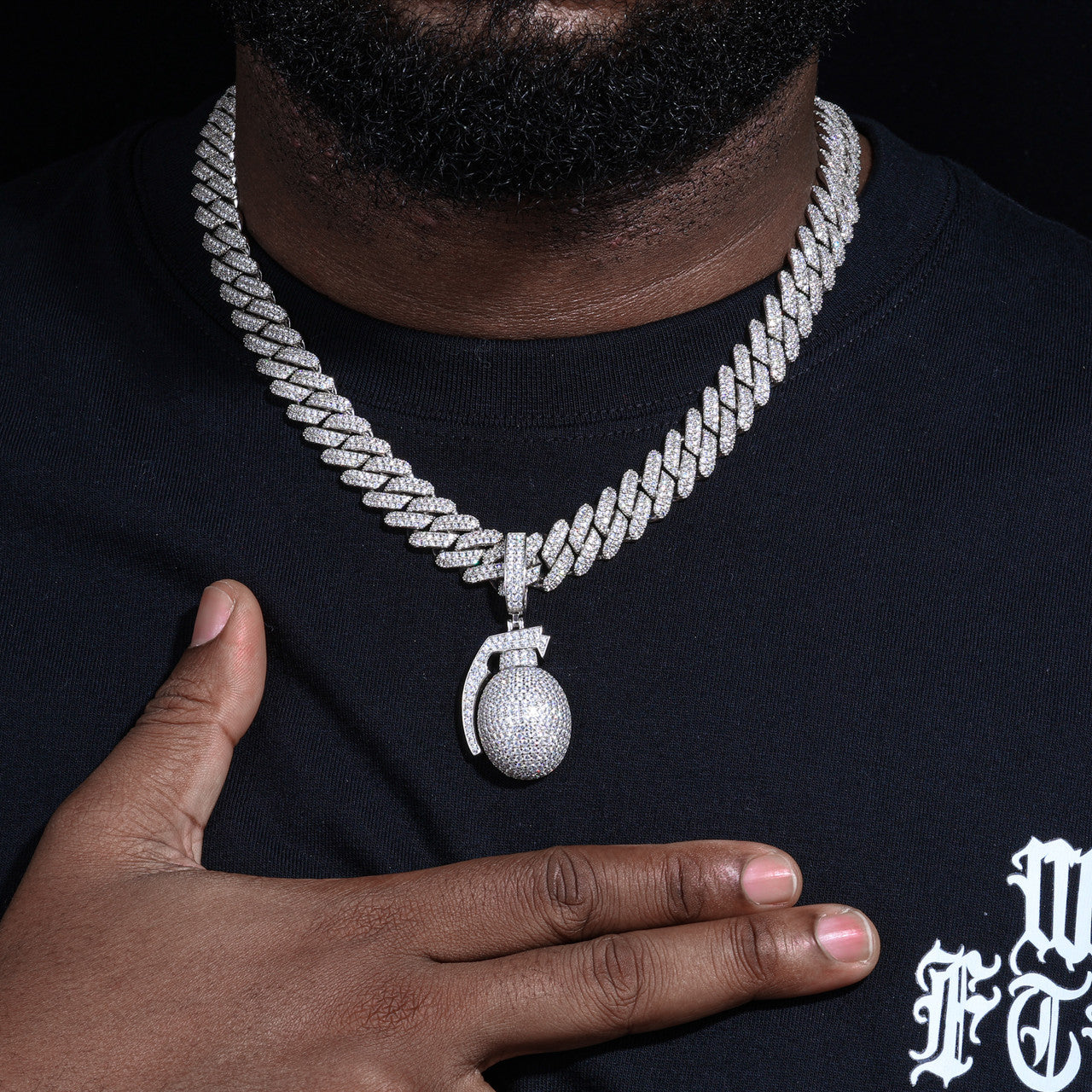 Just Bombs | Moissanite Diamond Sterling Silver D Color Grenade Hip Hop Pendants