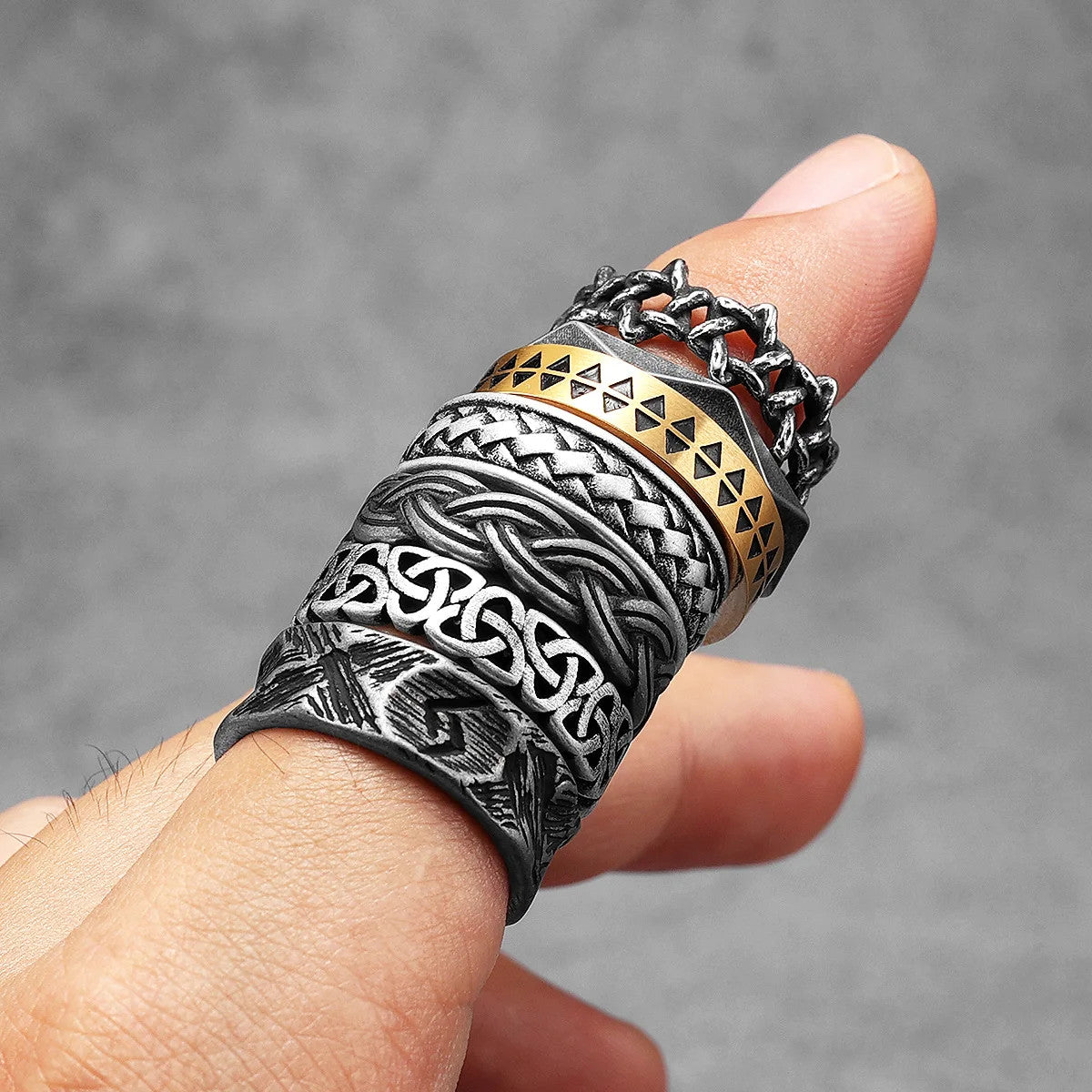 Cycle of Existence | 316L Solid Stainless Steel Hollow Celtic Knot Street Wear Rings