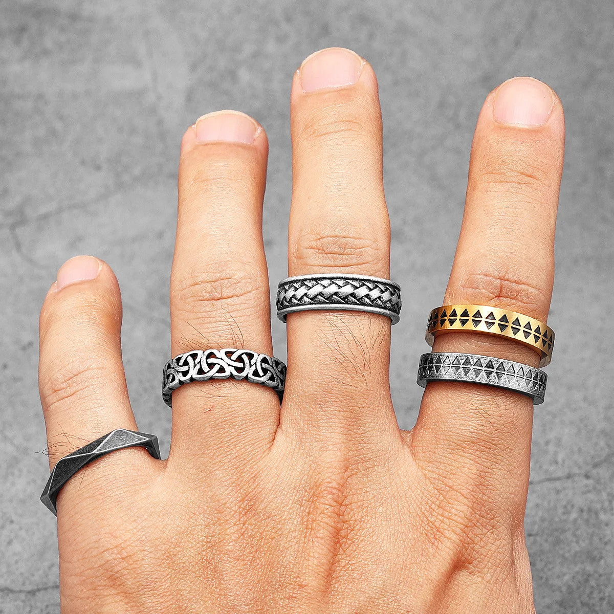 Cycle of Existence | 316L Solid Stainless Steel Hollow Celtic Knot Street Wear Rings