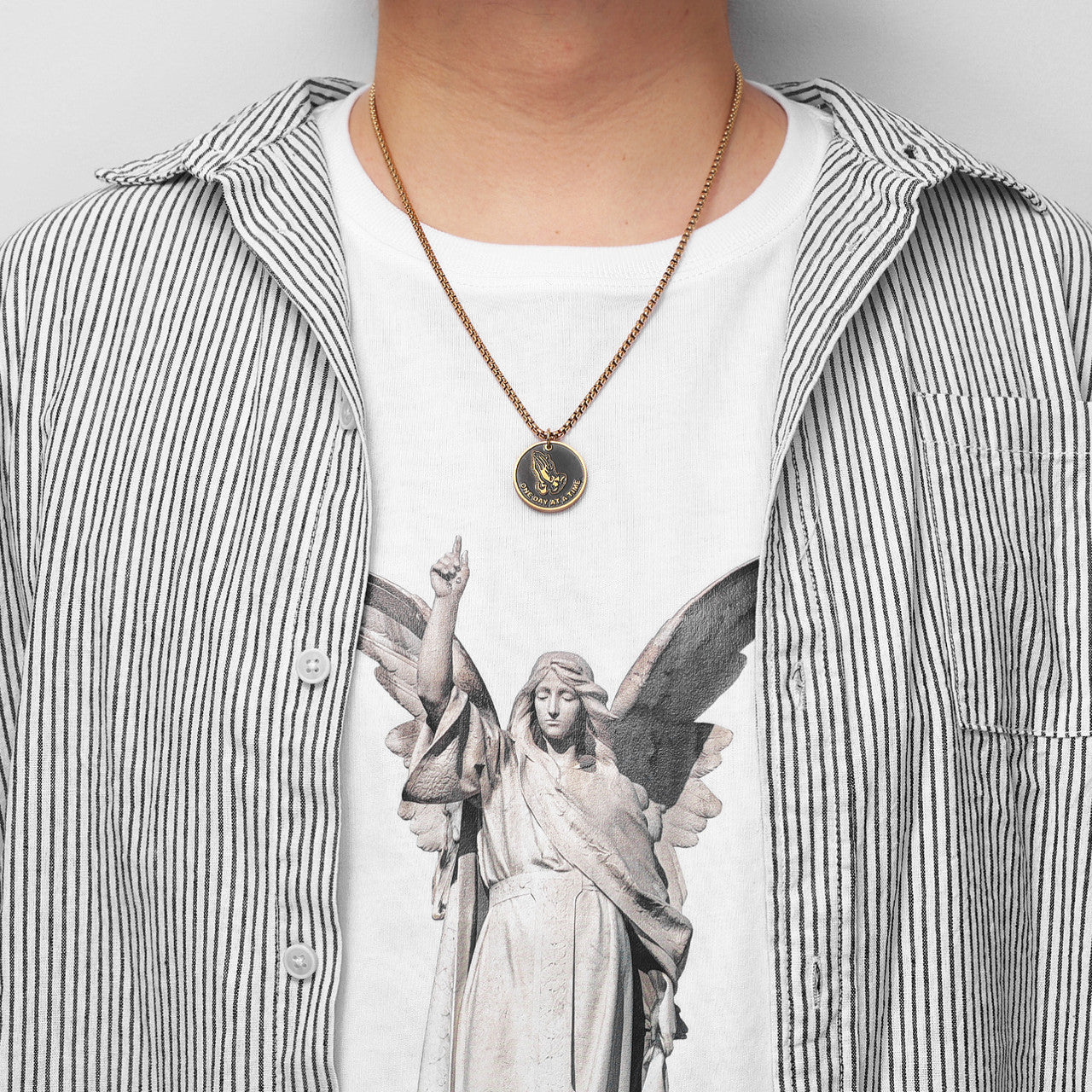 One Day At A Time | To My Son | 316L No Fade Stainless Steel Prayer Religion Believer Pendant