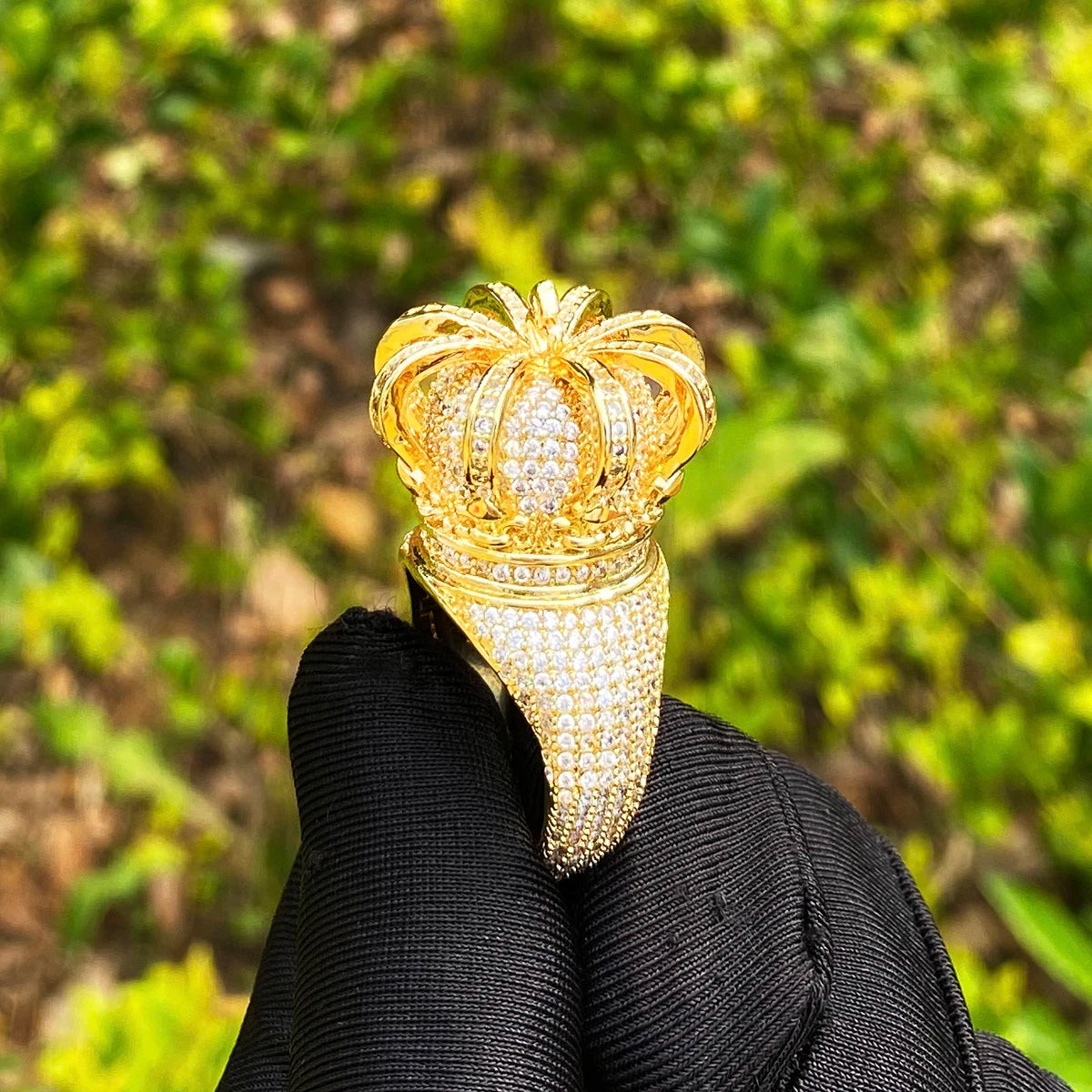 The Sovereign | Iced Bling Out VVS Diamond CZ Prong Set Crown Hip Hop Rings