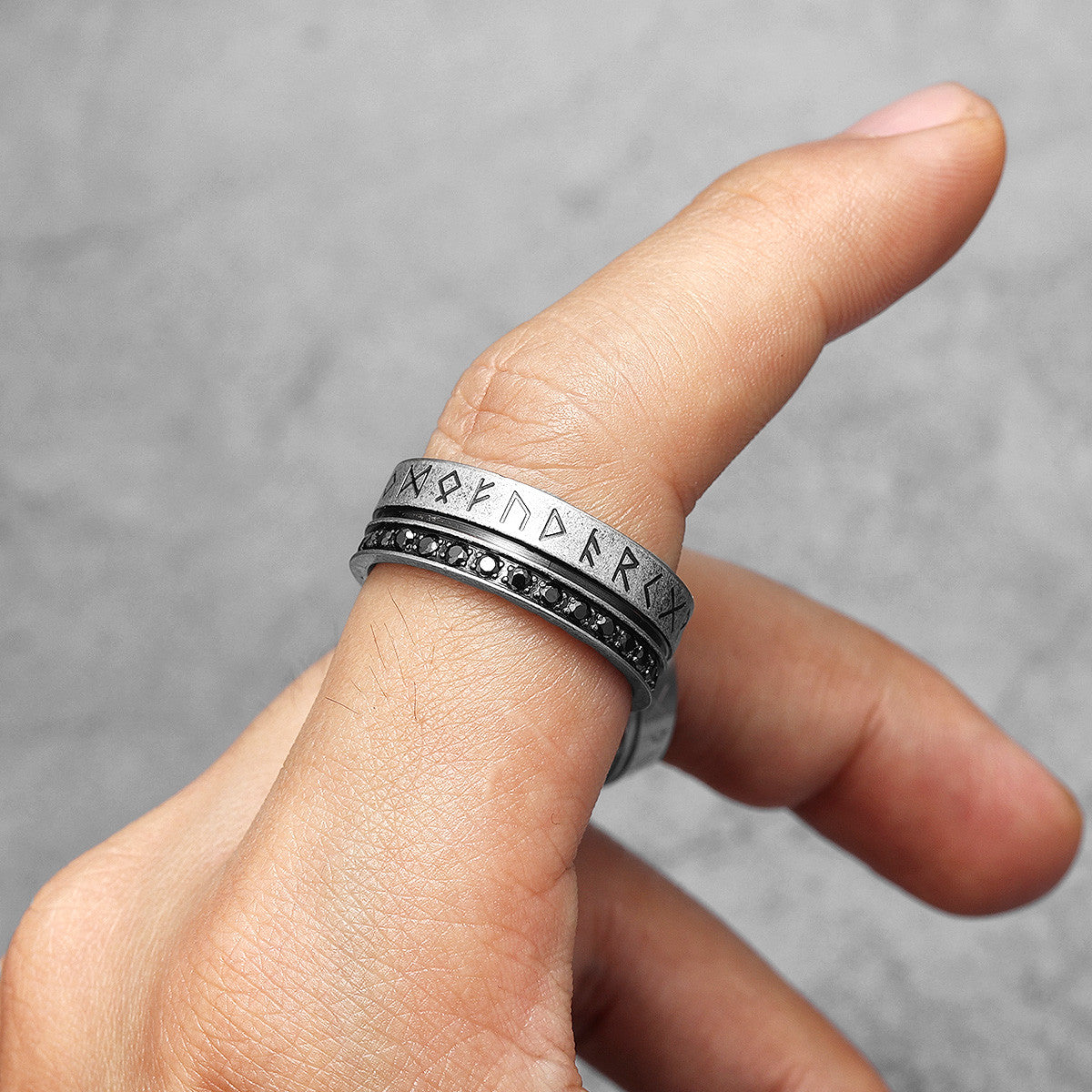 The Viking | No Fade Solid 316L CZ Stone Stainless Steel Street Style Rings