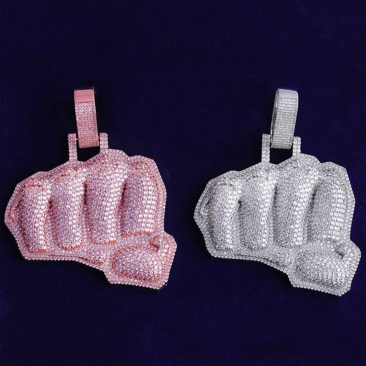 Fist Pound Town | VVS Diamond CZ 24k Gold Iced Blinged Out Pound Fist Hip Hop Pendant