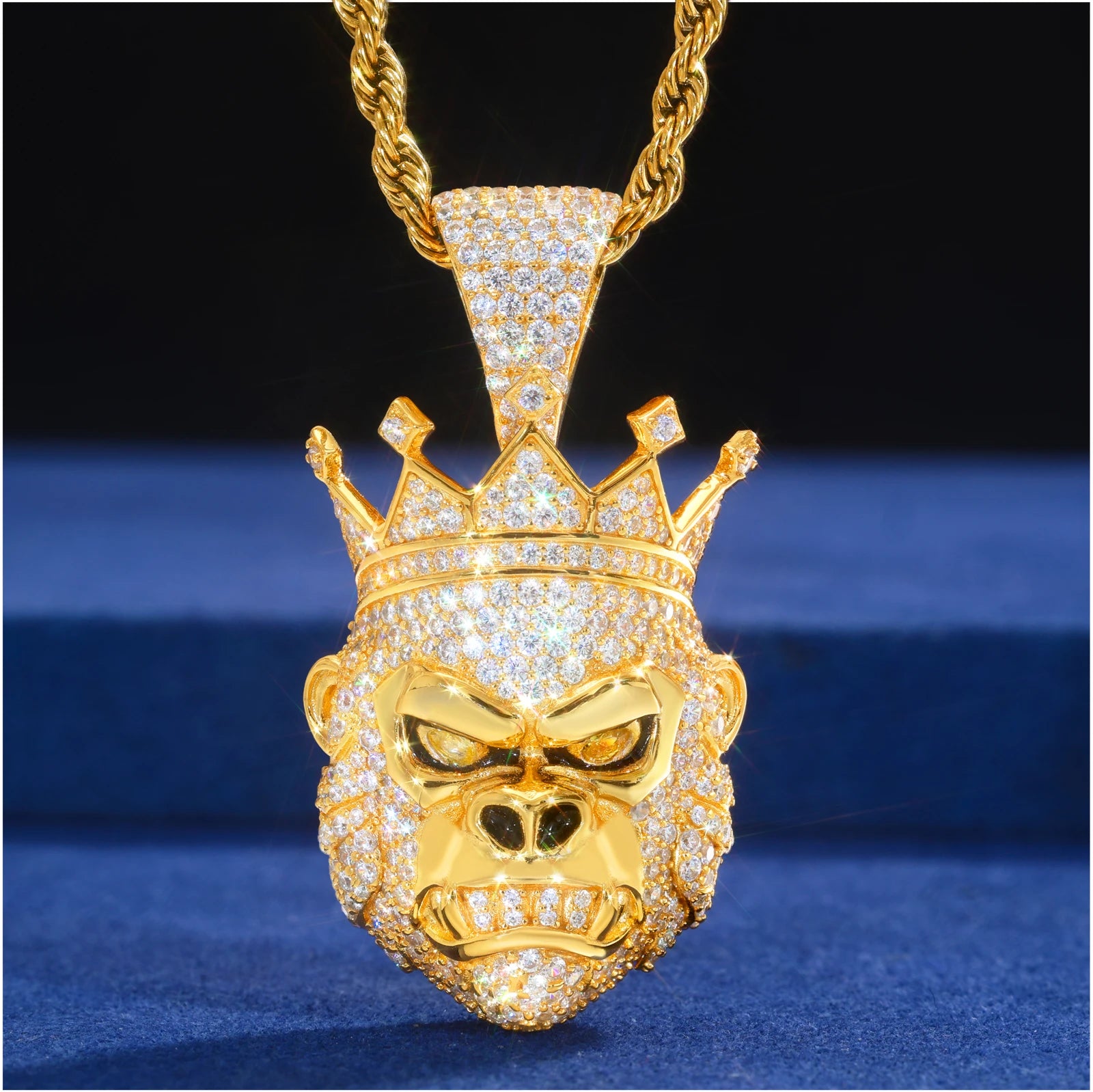 Real in The Field | King Kong Moissanite Diamond Solid Sterling Silver Hip hop Pendant